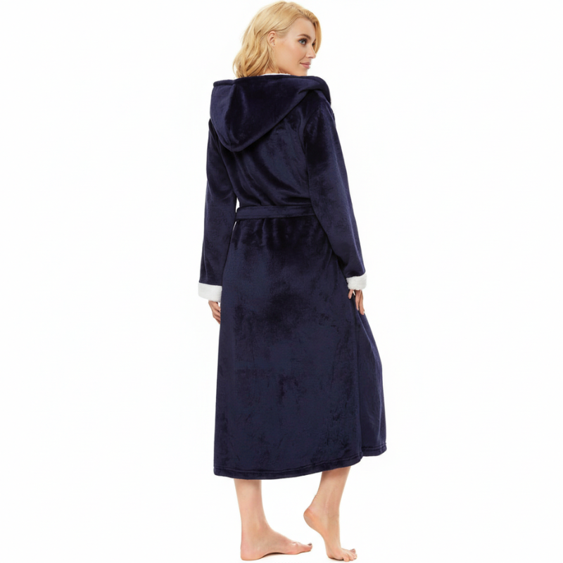 Cozy Hooded Bathrobe For Women