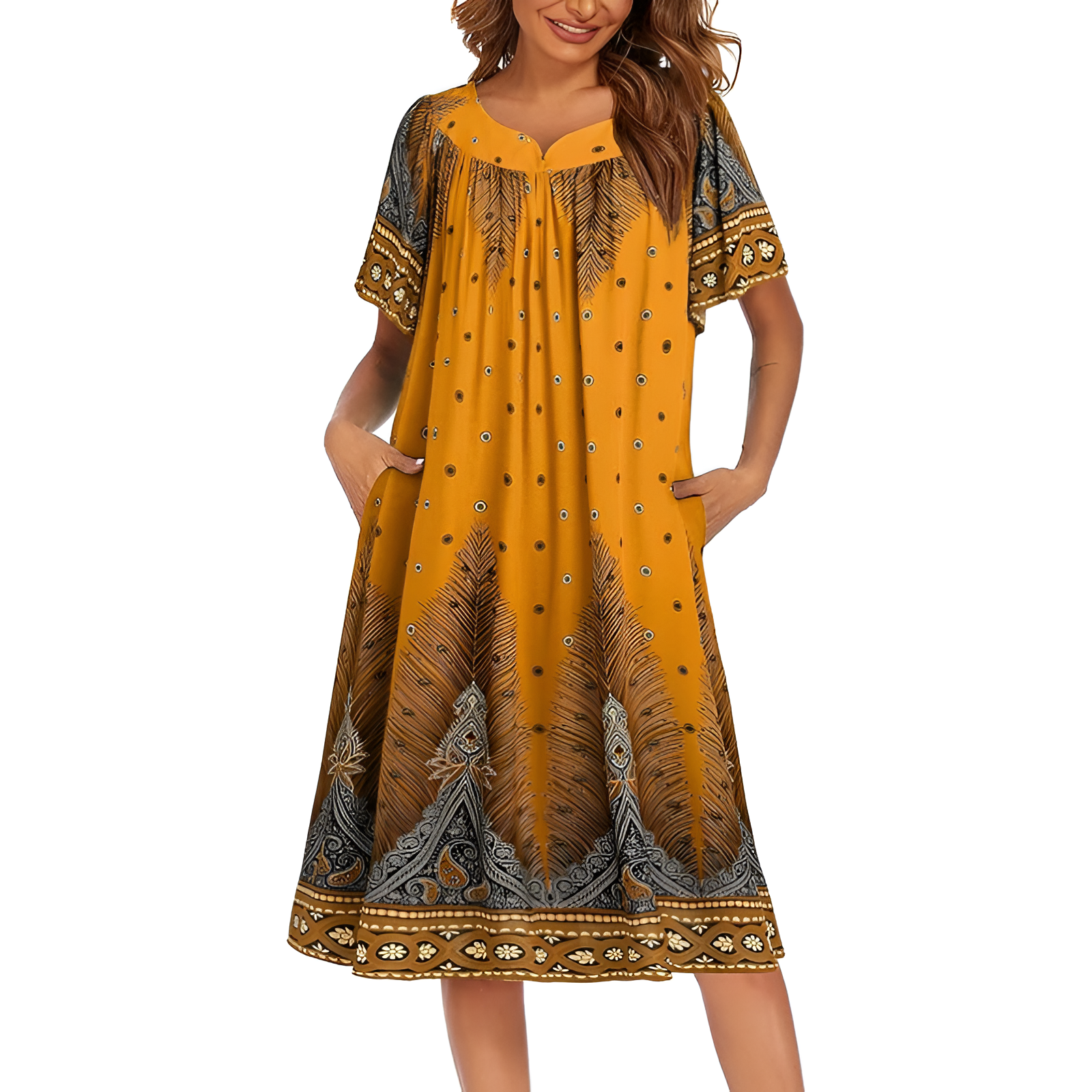 Floral Print Short Sleeve Nightgown For Women