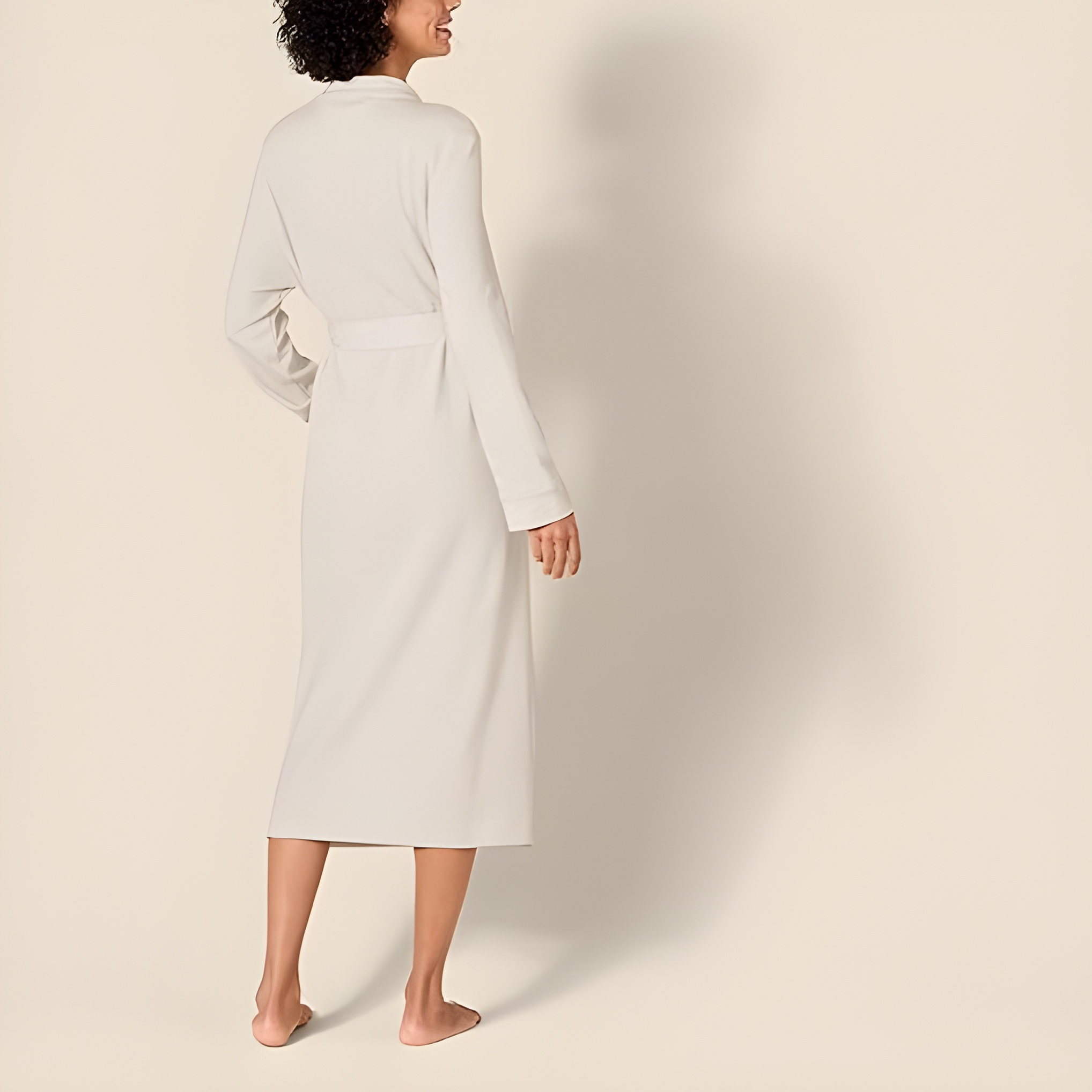 Lightweight Waffle Knit Full Length Bathrobe Home Wear For Women