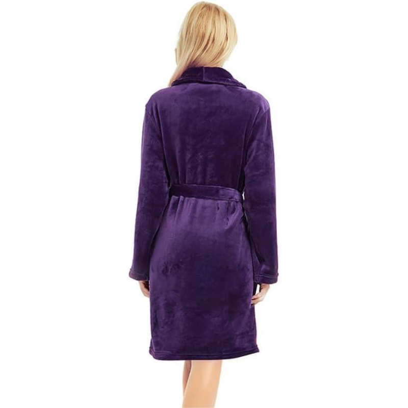Soft Fleece Bathrobe With Pockets For Women
