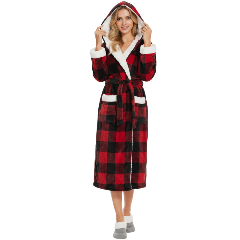 Cozy Hooded Bathrobe For Women
