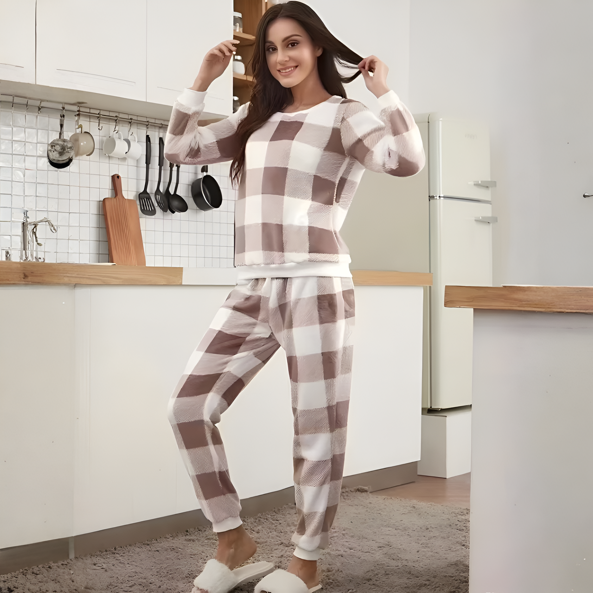 Classic Plaid Checkered Lounge Pajama Set
