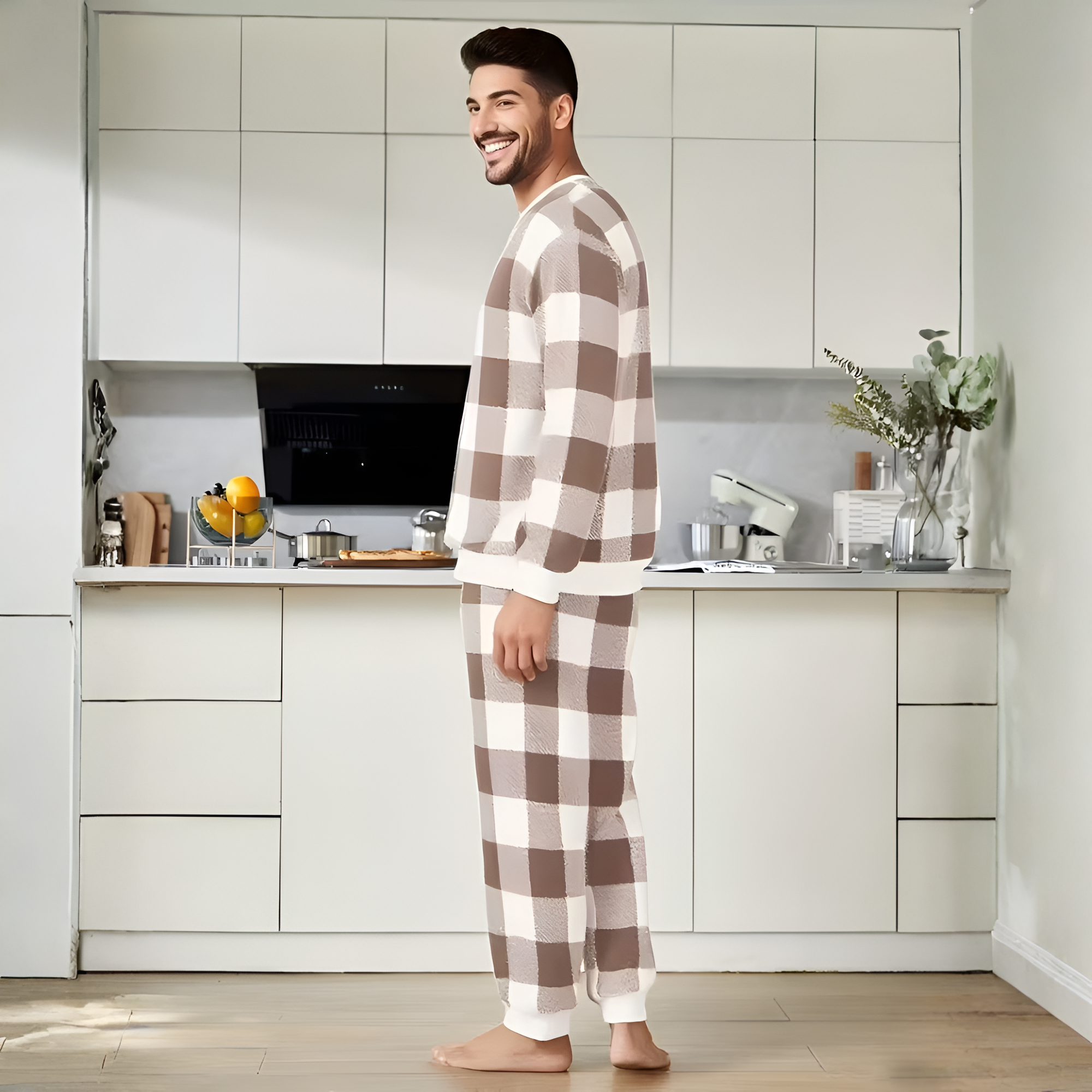 Classic Plaid Checkered Lounge Pajama Set