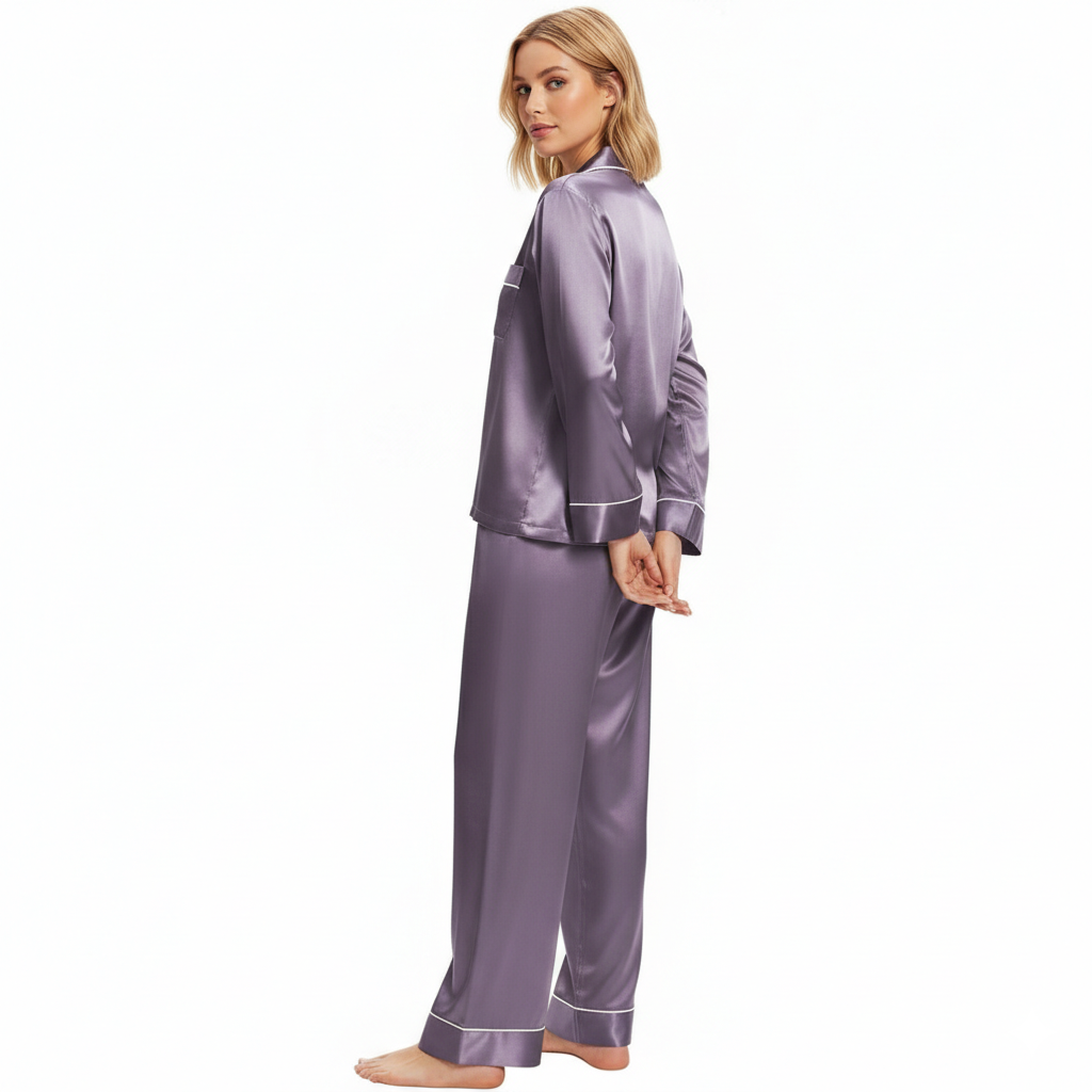 Two Piece Button Down Sleepwear Pajama Sets For Women