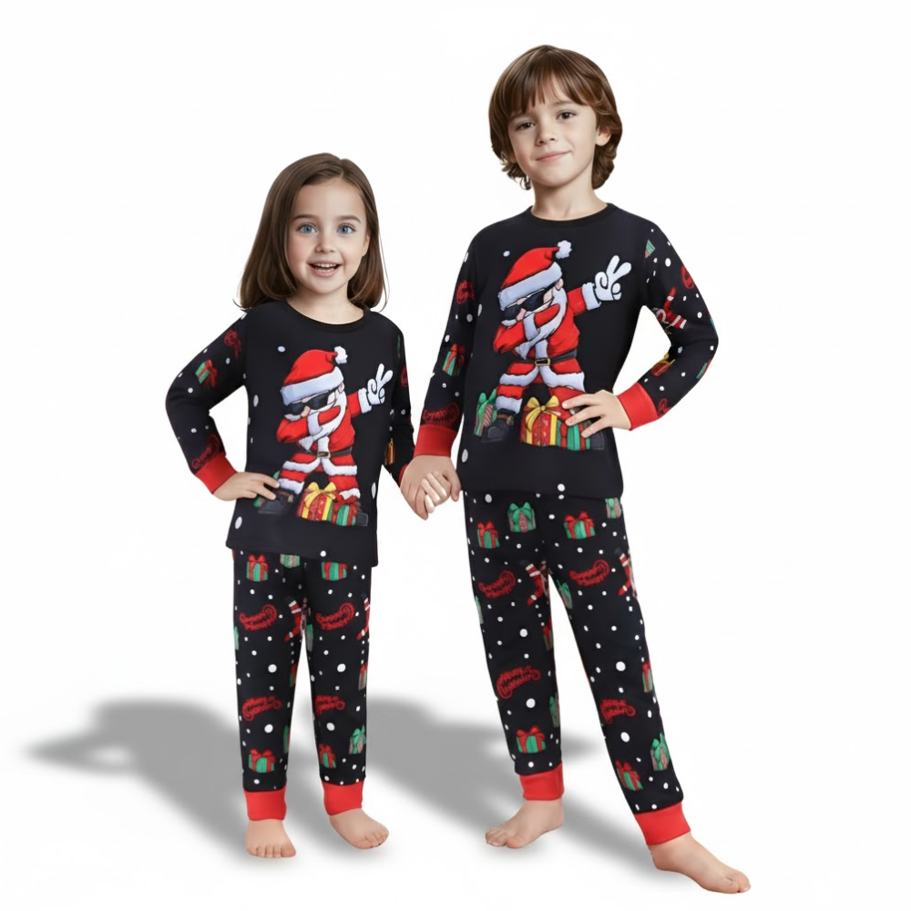Dabbing Santa Christmas Two Piece Children Pajama Set