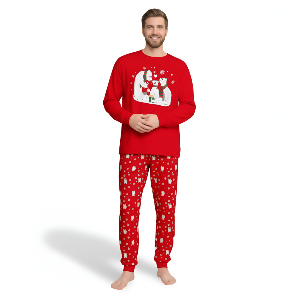 Family Polar Bear PajamasPolar Bear Printed Family Pajamas Set - Image 4