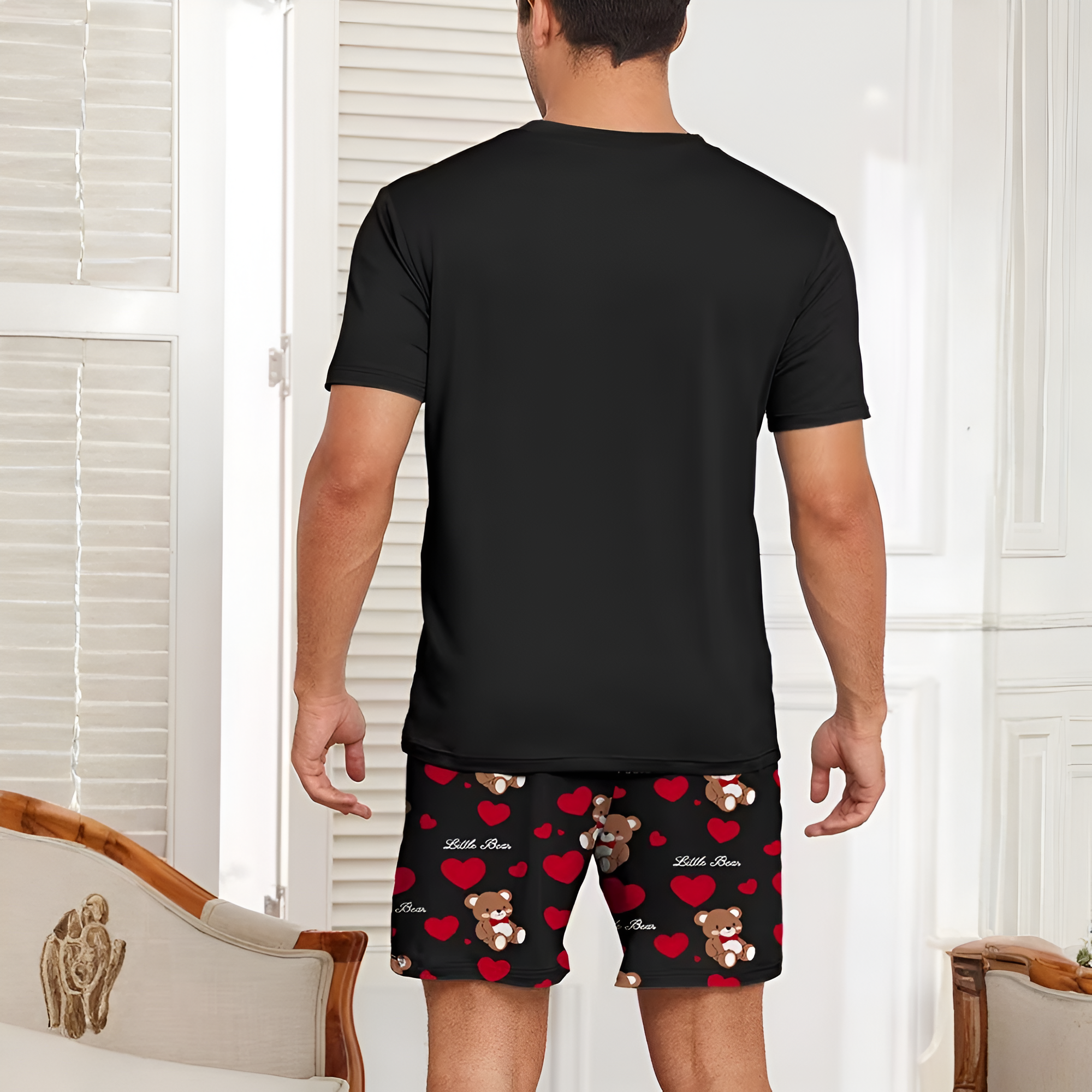 Cartoon Print Matching Pajama Set Couple