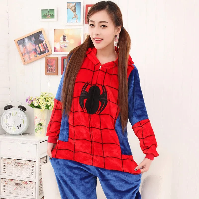 Warm Matching Cartoon Cosplay Family Onesies Set
