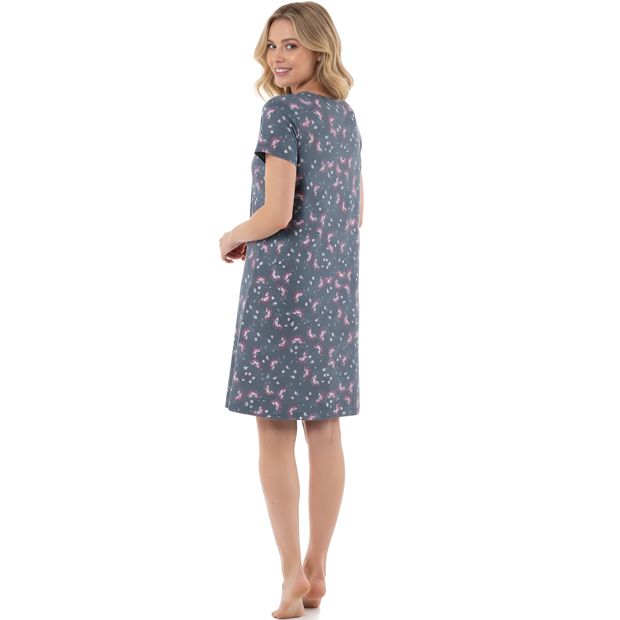 Lightweight Lounge Dress with Short Sleeves For Women