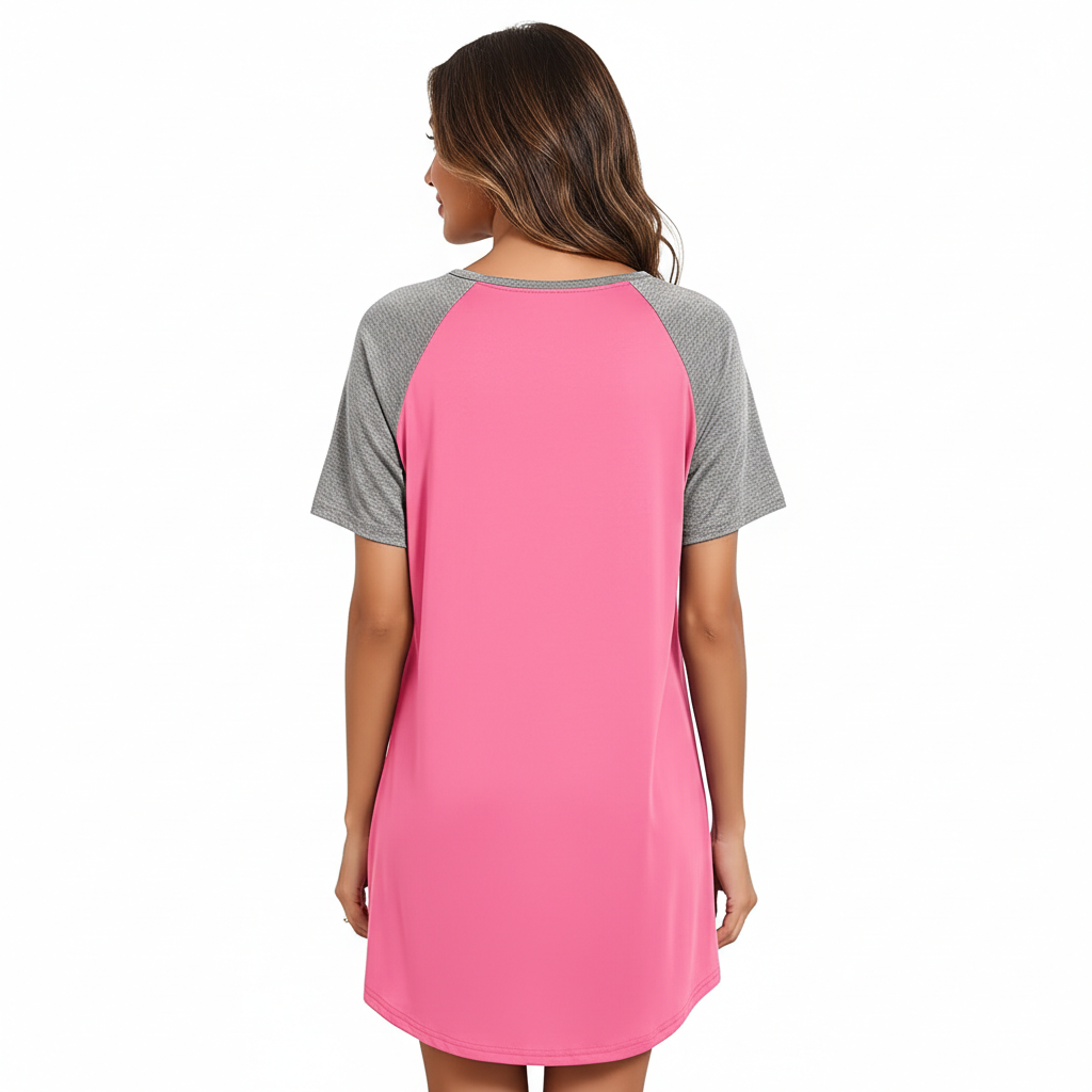 Pullover Nightgown For Women With Short Sleeves