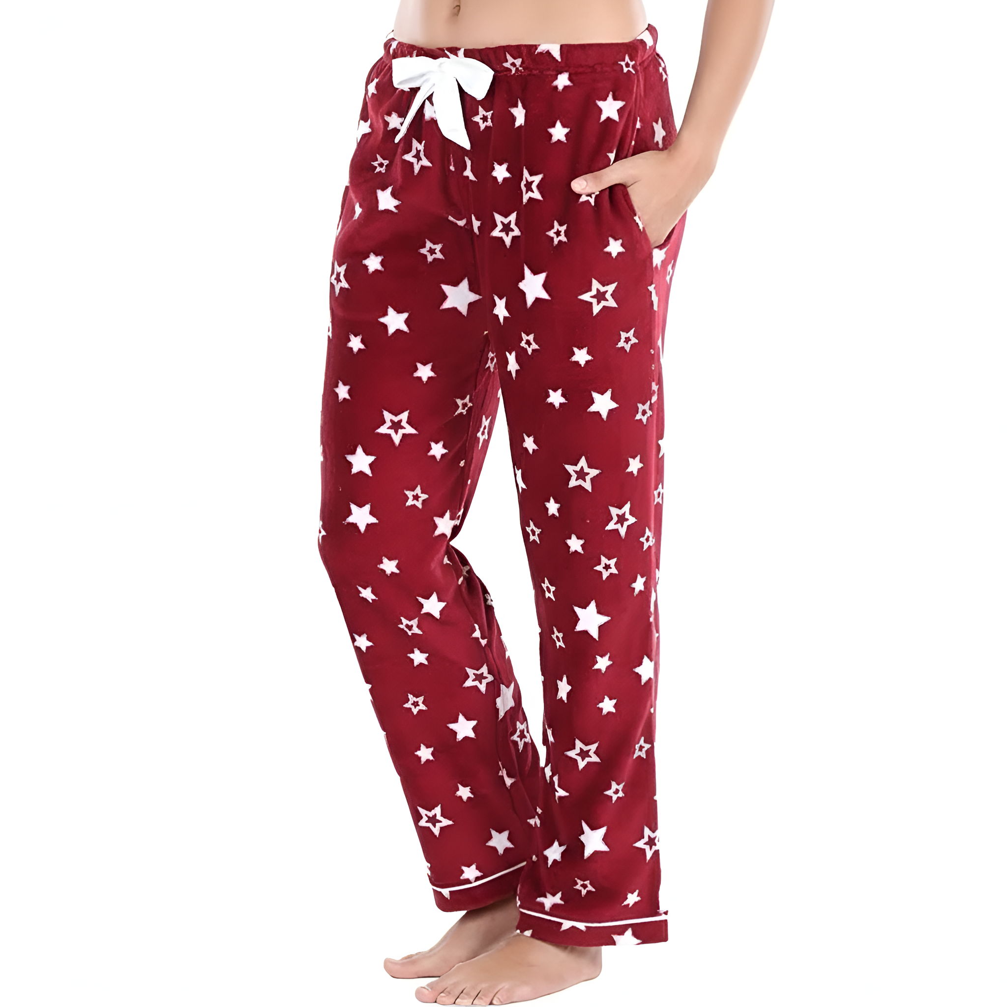 Plush Pajama Pants With Pockets For Women