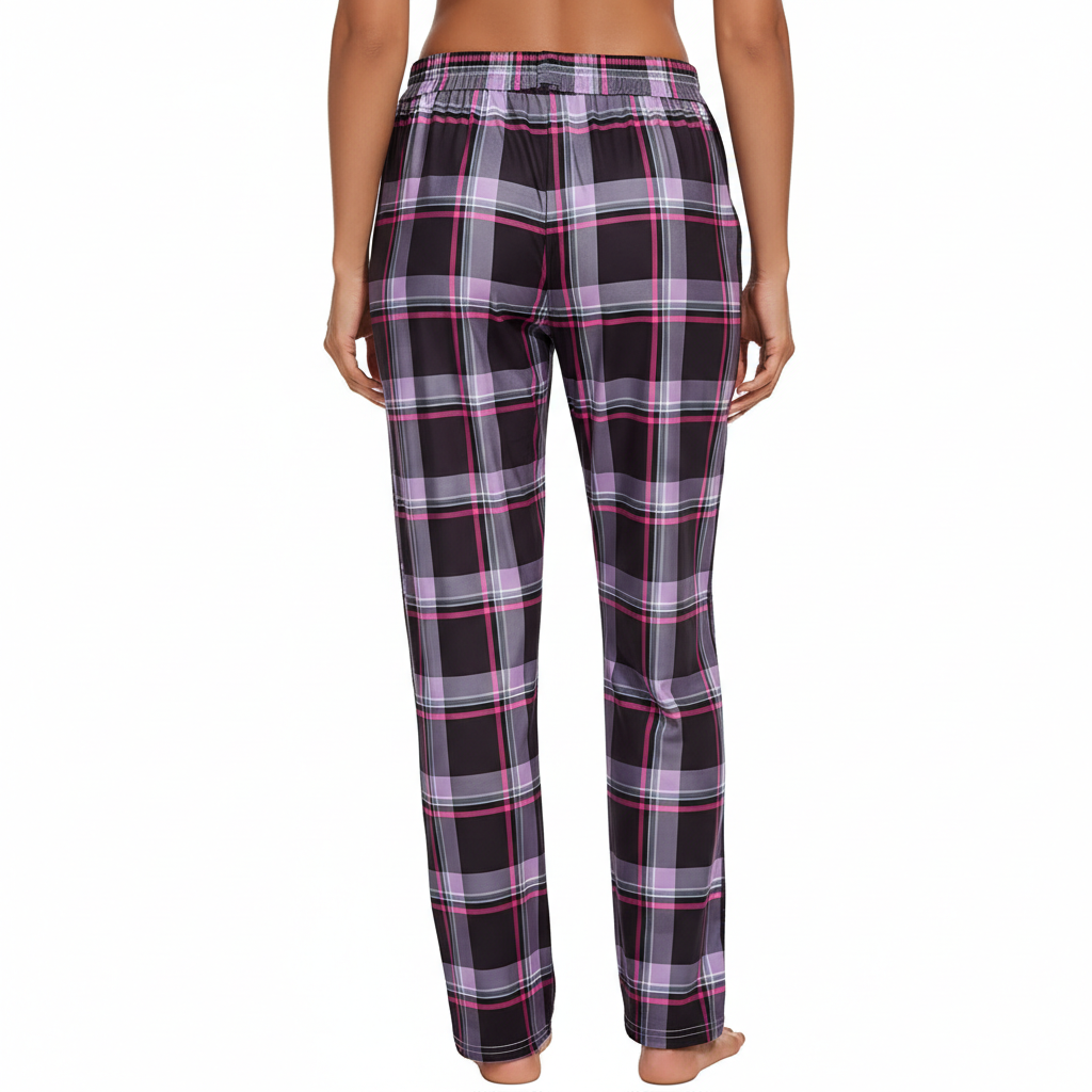 Plaid Sleep Pajama Pants With Pockets For Women