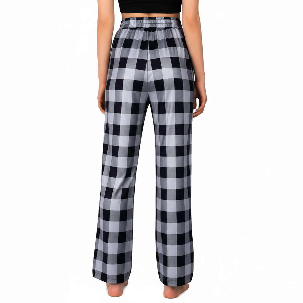 Plaid Pajama Pants For Lounge With Pockets For Women