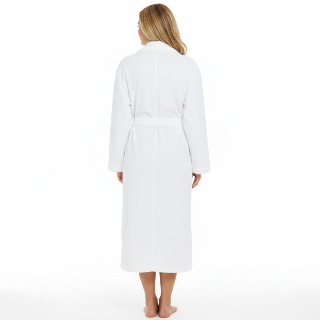 Plush Lined Microfiber Bathrobe With Pockets