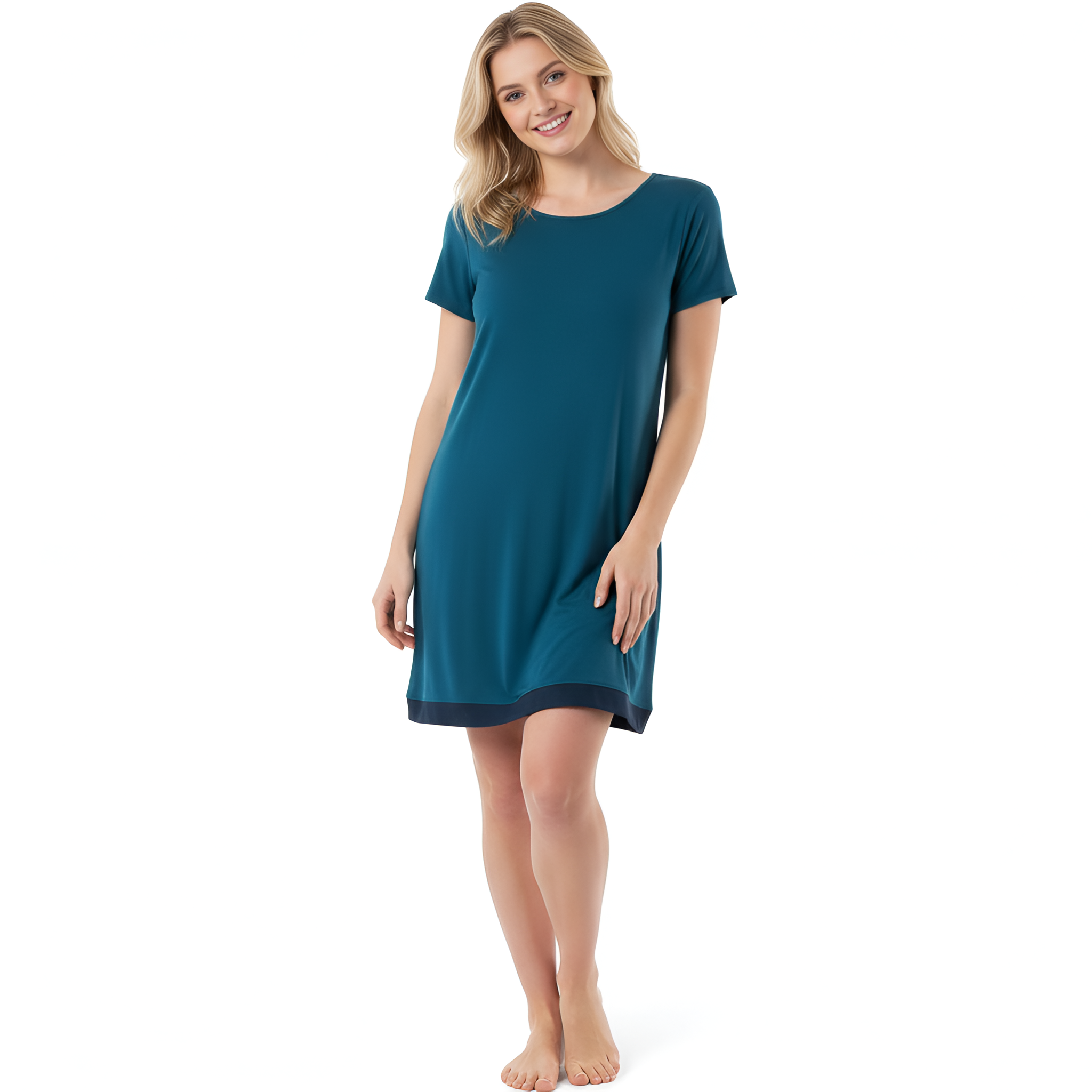 Lightweight Lounge Dress with Short Sleeves For Women