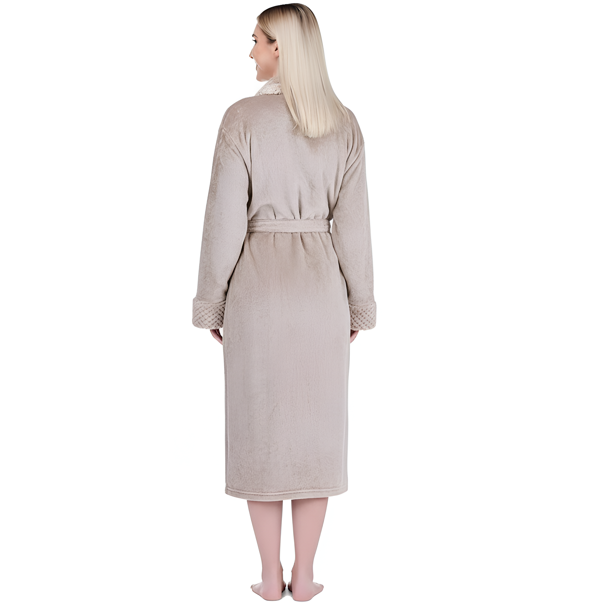 Soft Fleece Long Spa Bathrobe With Pockets