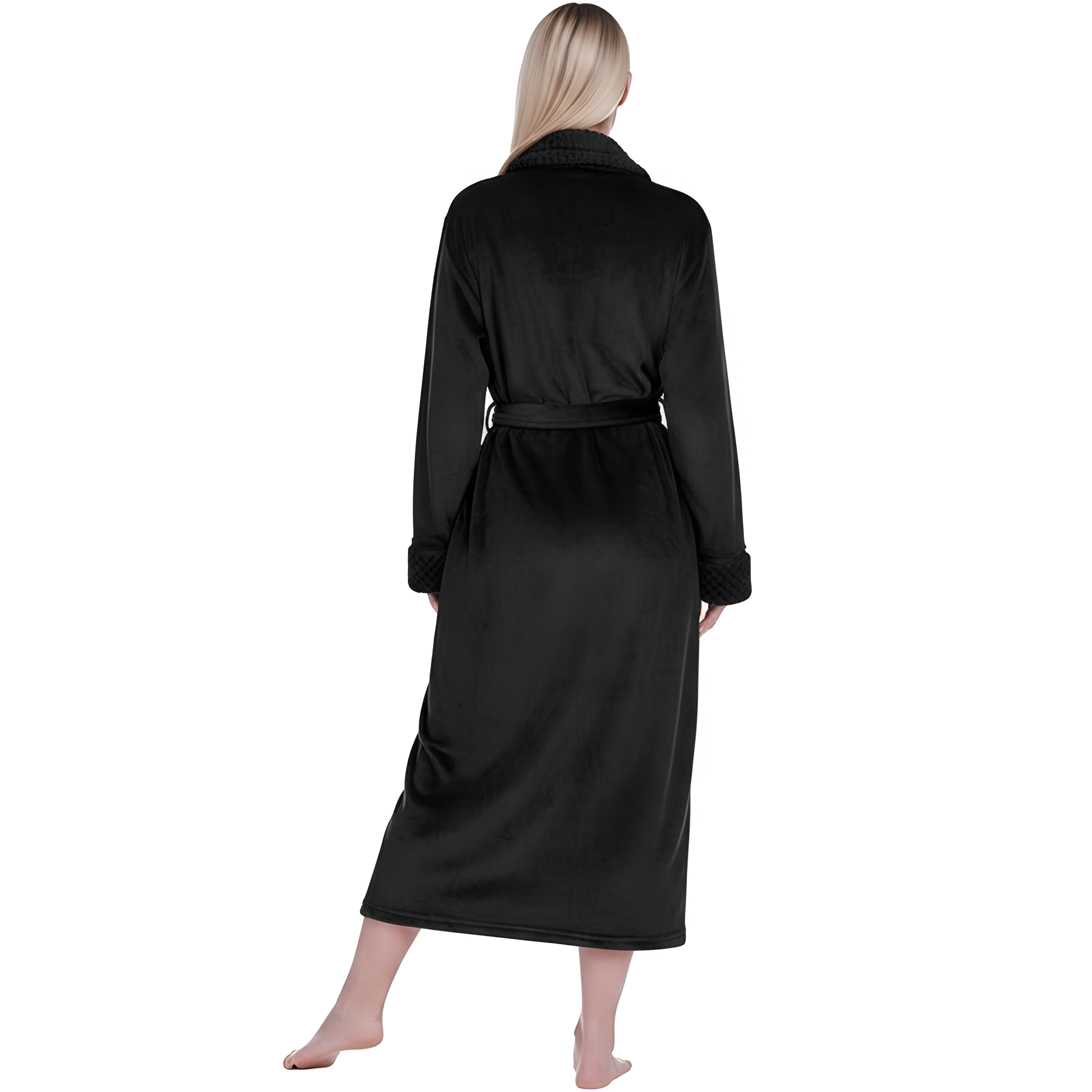 Soft Fleece Long Spa Bathrobe With Pockets