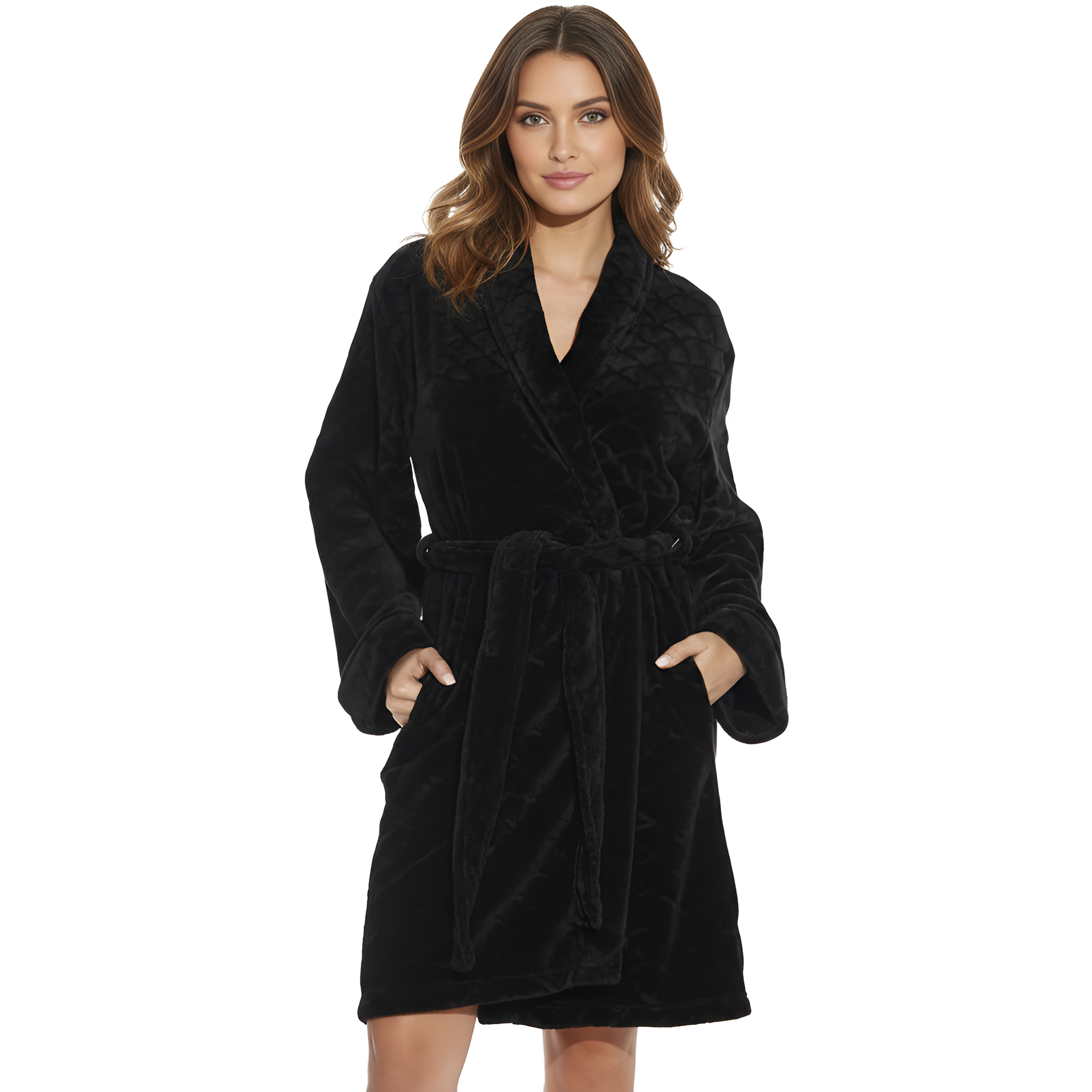 Kimono Design Bath Robe With Adjustable Belt For Women