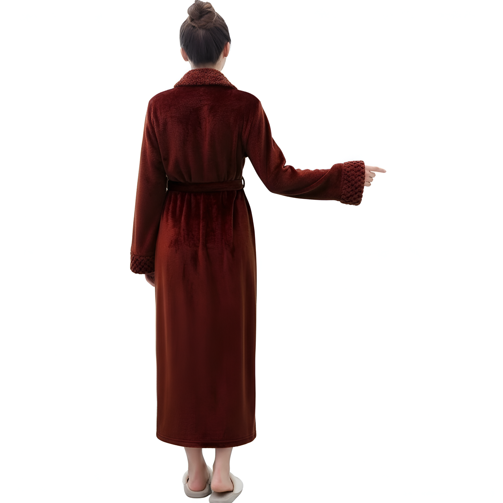 Long Soft Fleece Housecoat Bathrobe For Women