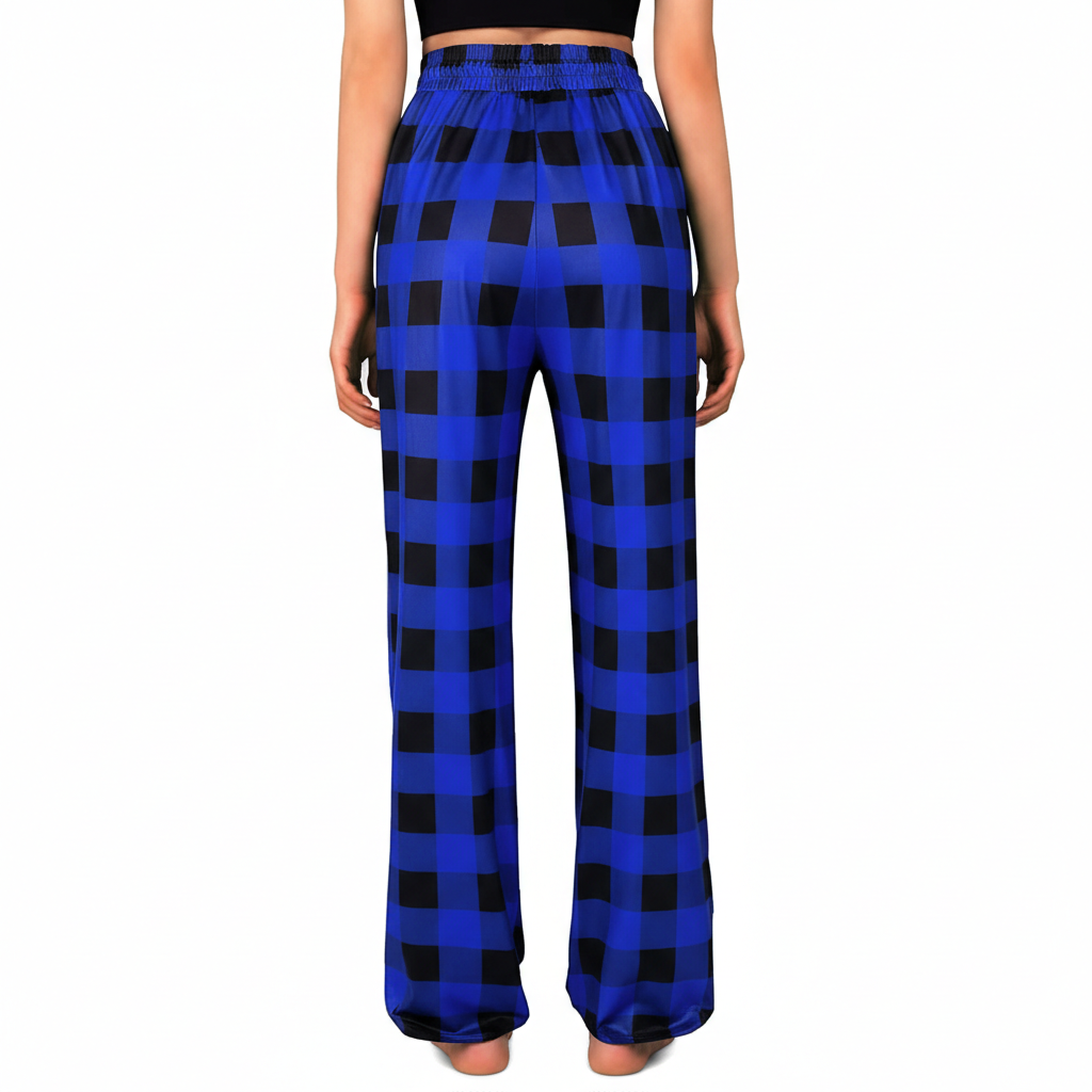 Plaid Pajama Pants For Lounge With Pockets For Women