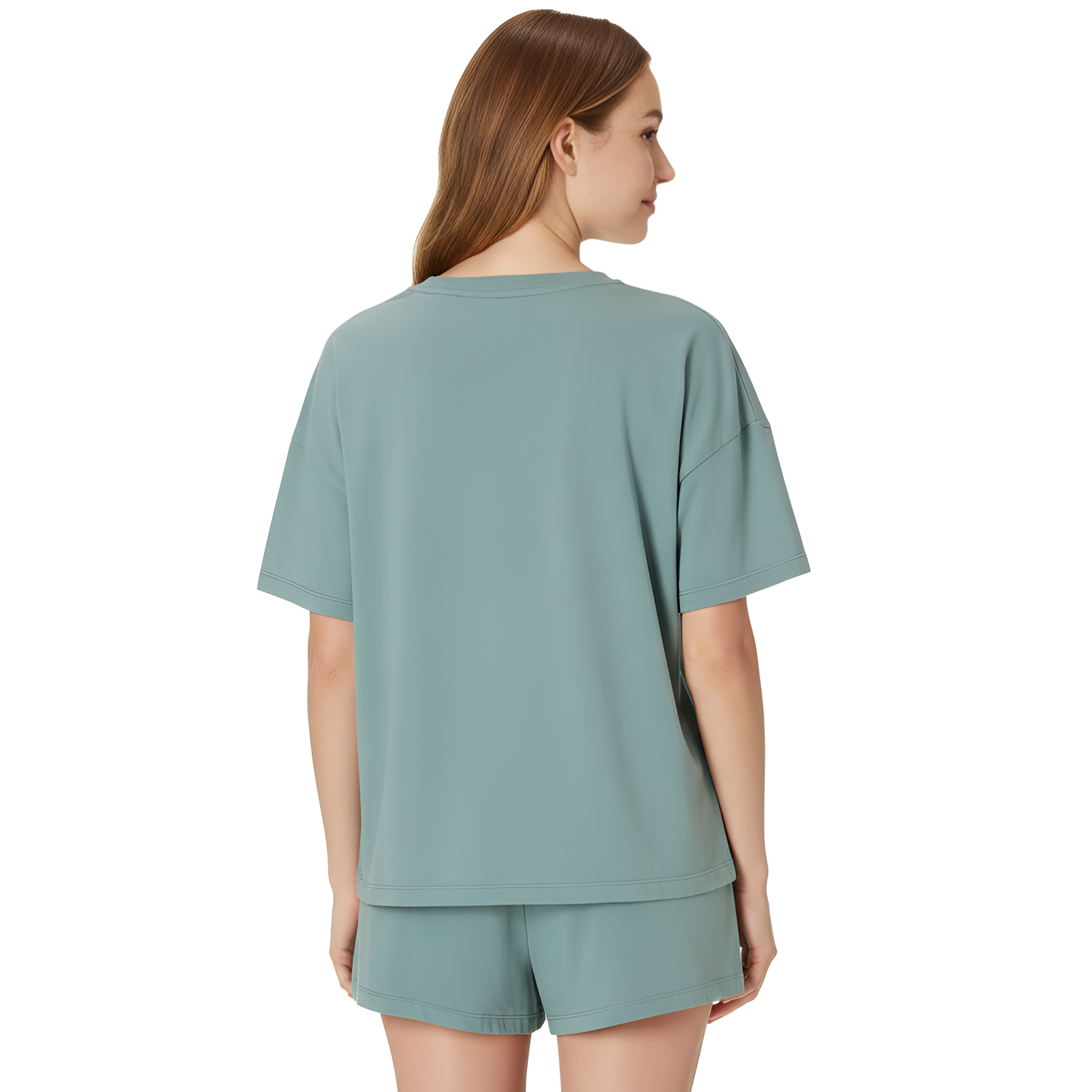 Soft Boxy T Shirt Sleep Shorts Set For Women