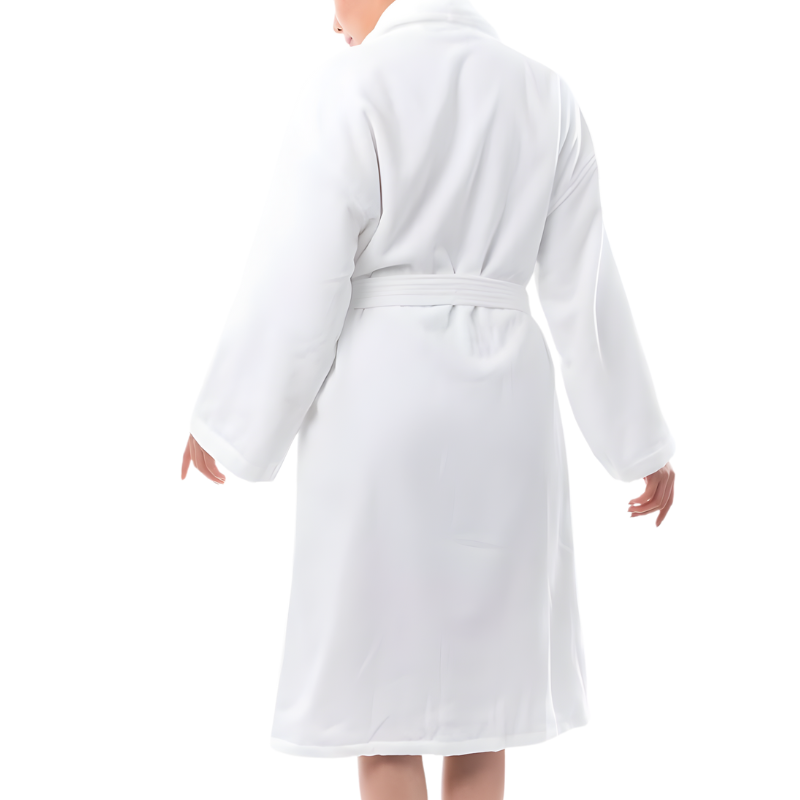 Soft Terry Bathrobe With Shawl Collar And Belt