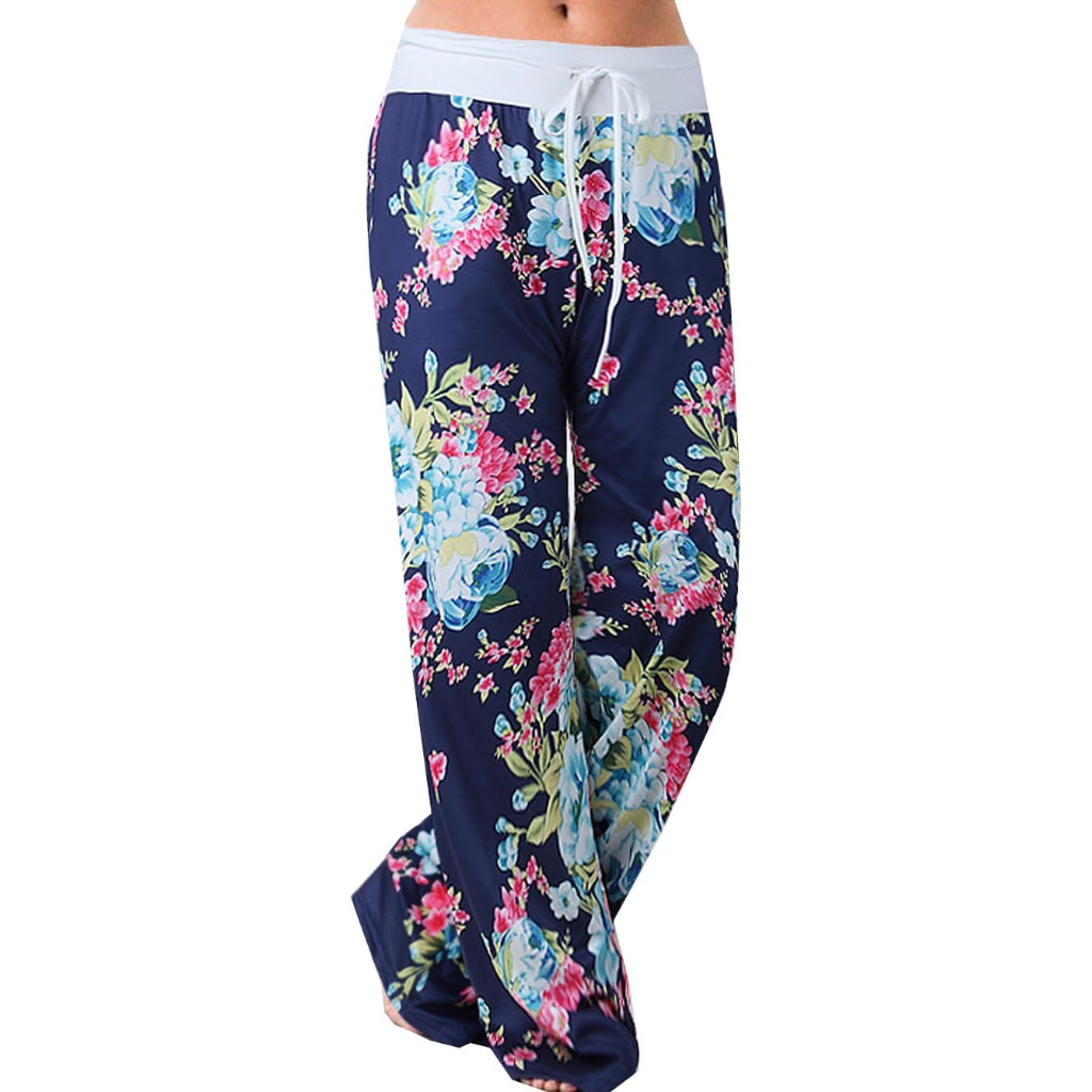 Stretch Floral Palazzo Lounge Pants for Women