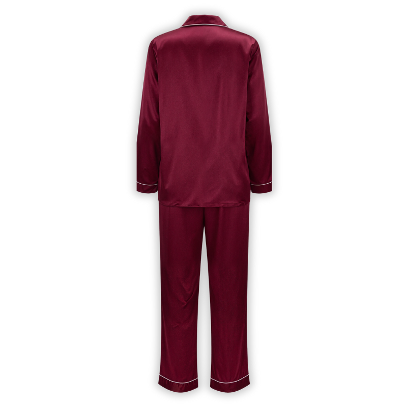 Satin Pajama Set for Family with Long Sleeve Tops and Pants