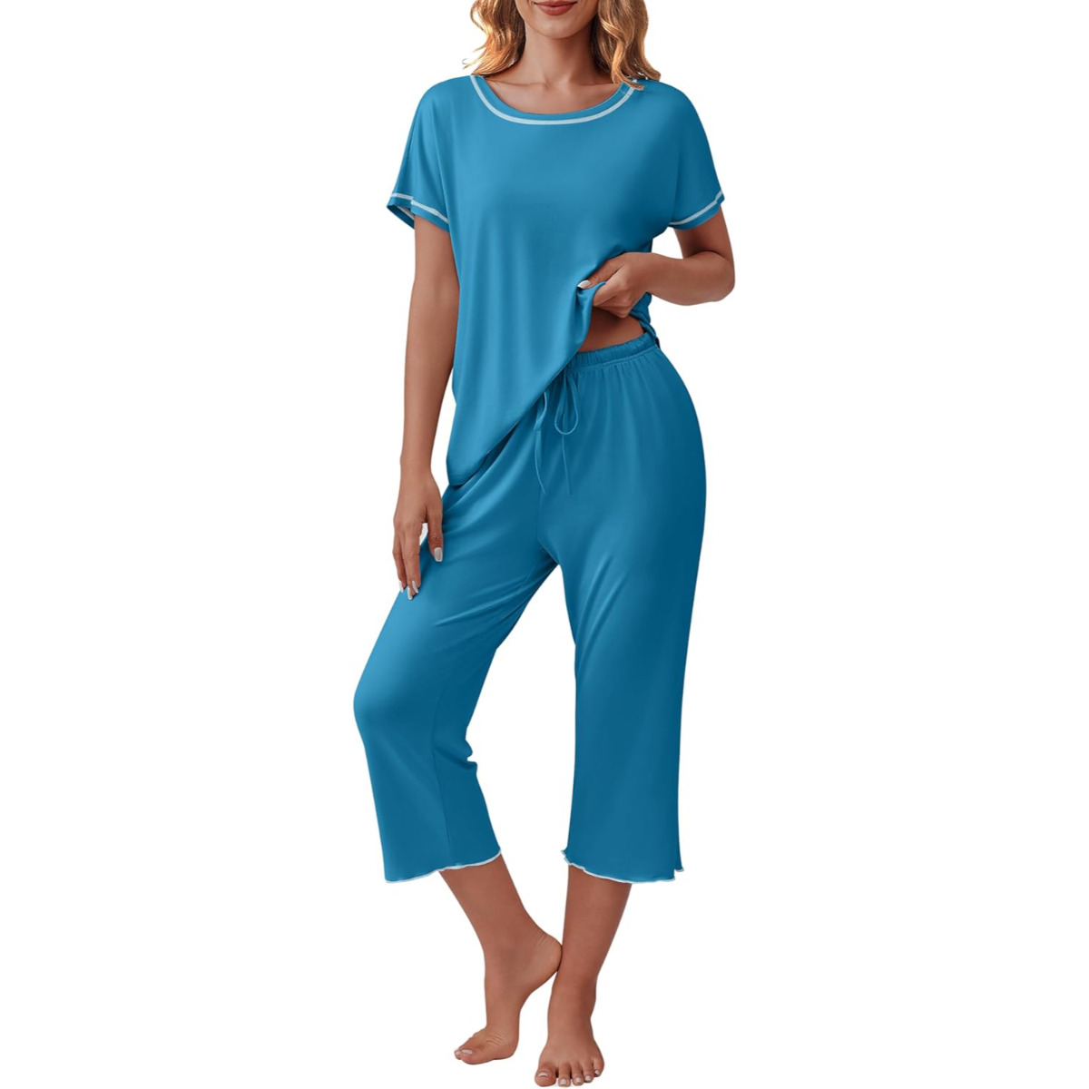 Short Sleeve Top And Capri Pajama Sets-Original Pajamas