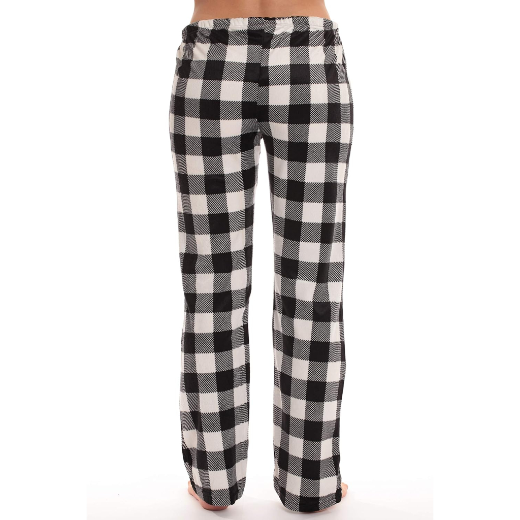 Silky Fleece Plaid Pajama Pants Women