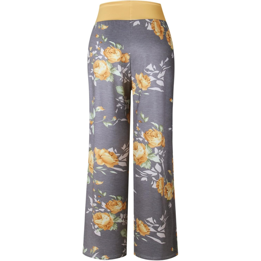 Stretch Floral Palazzo Lounge Pants for Women