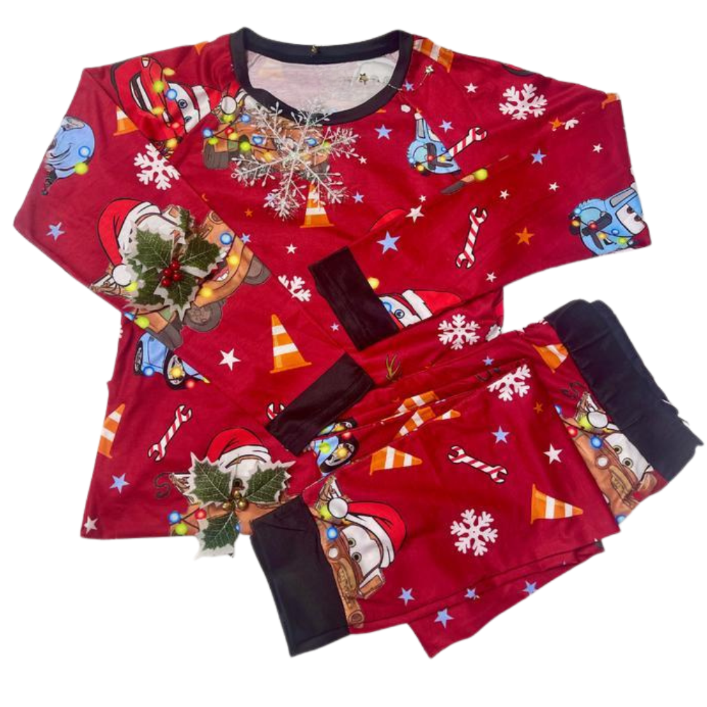 Festive Car Print Christmas Family Matching Pajama SetFestive Car Print Christmas Family Matching Pajama Set - Image 3