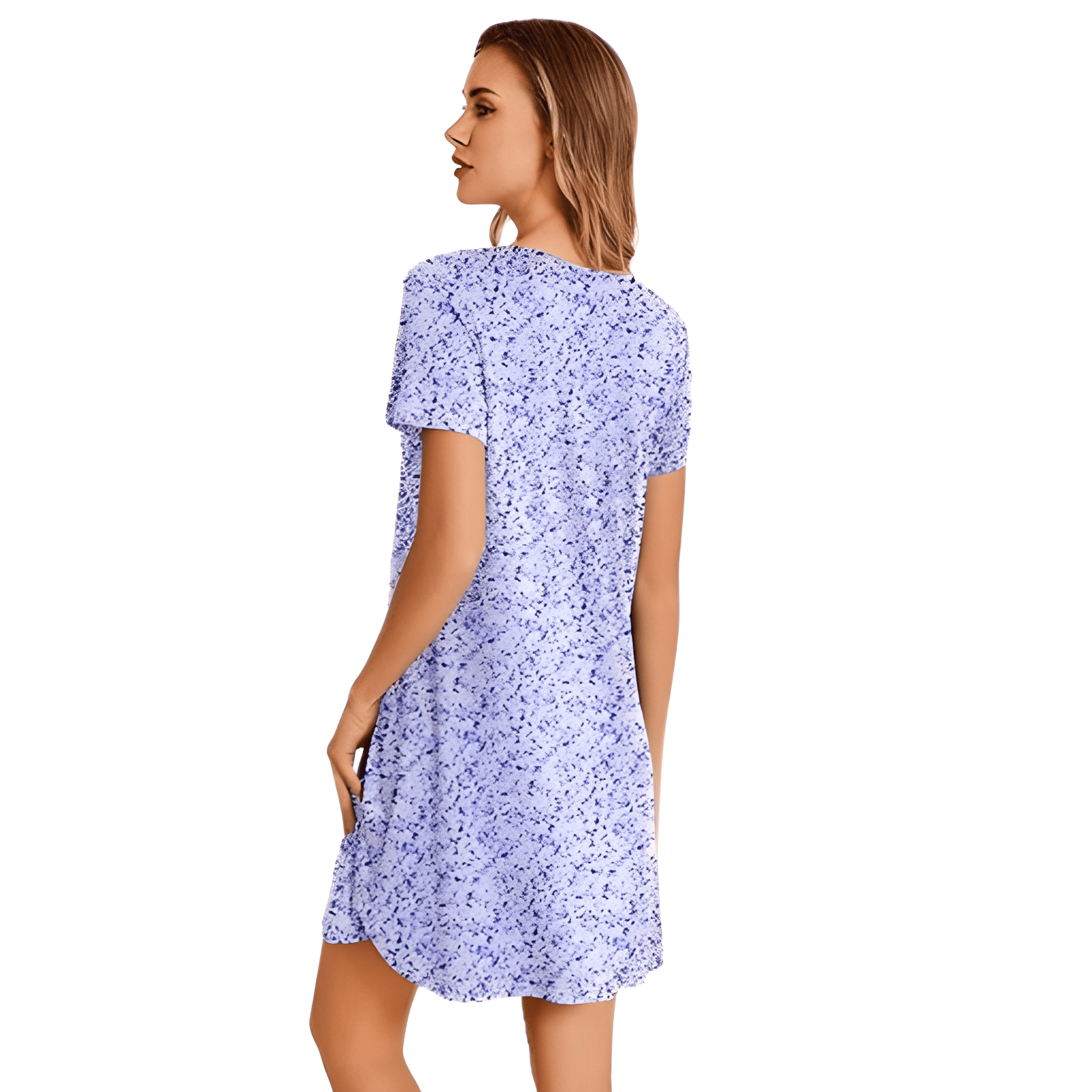 Nightgowns For Women With Pleated Sleep Shirt And Lace Trim
