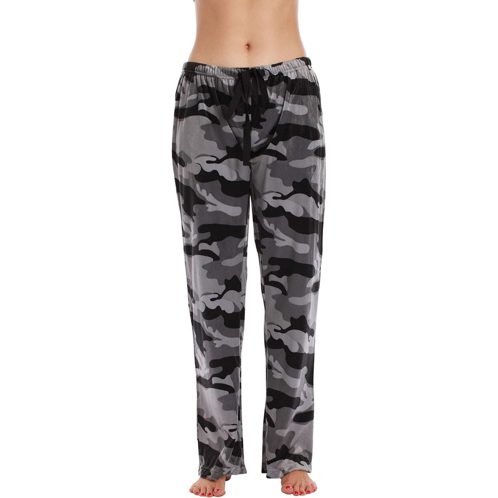 Silky Fleece Plaid Pajama Pants Women