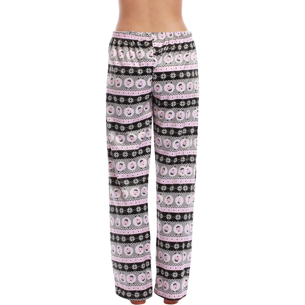 Silky Fleece Plaid Pajama Pants Women