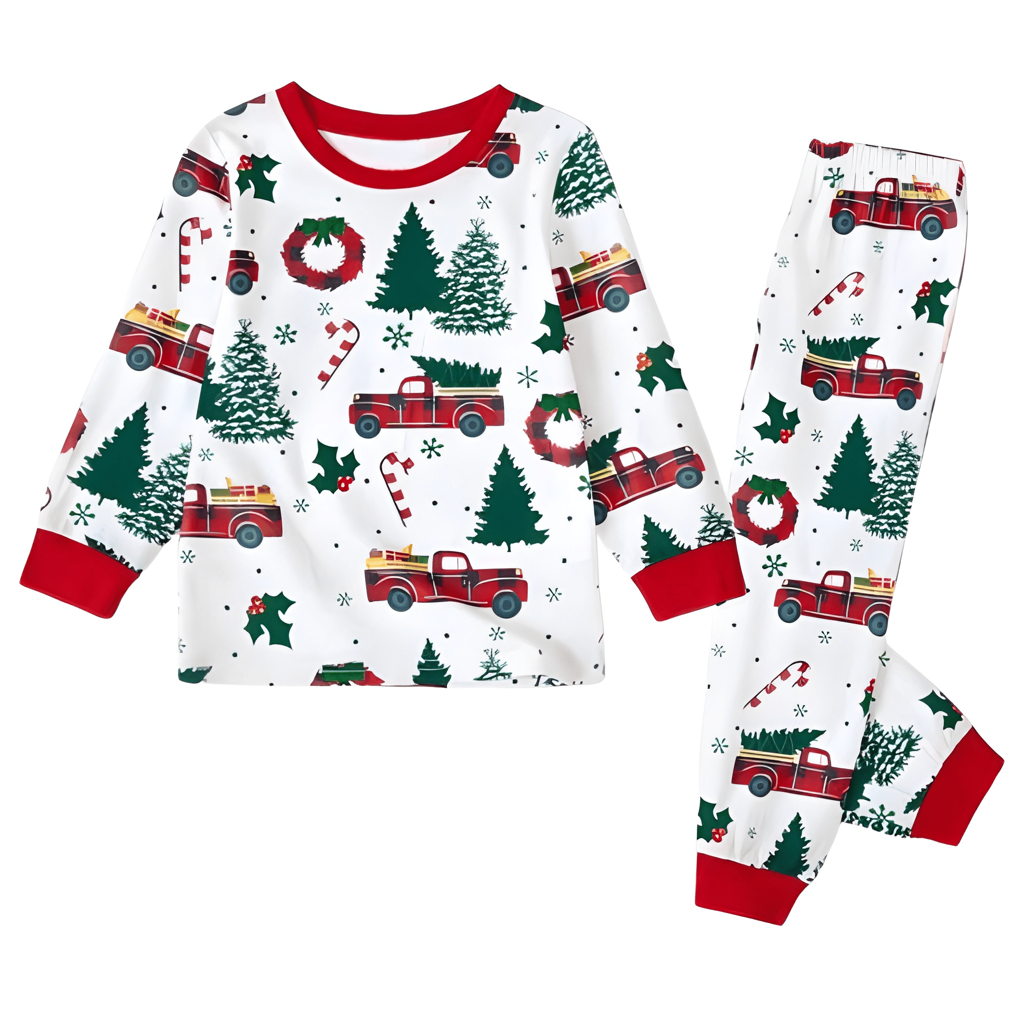 Christmas Family Matching Pajama Sets With Car And Tree Print DesignChristmas Family Matching Pajama Sets With Car And Tree Print Design - Image 7