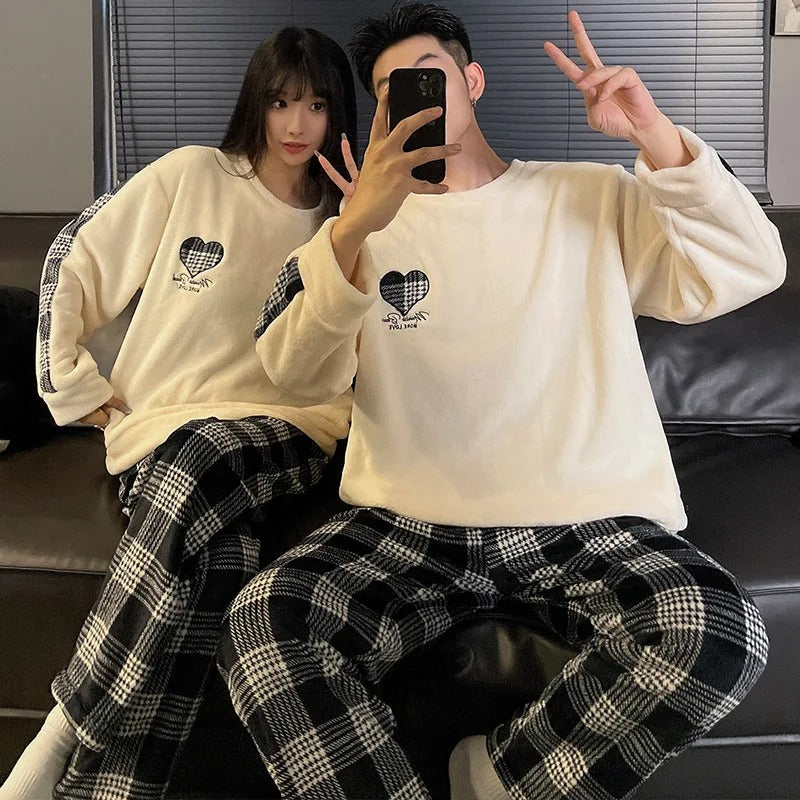 Couples Pajama Matching Plaid Set
