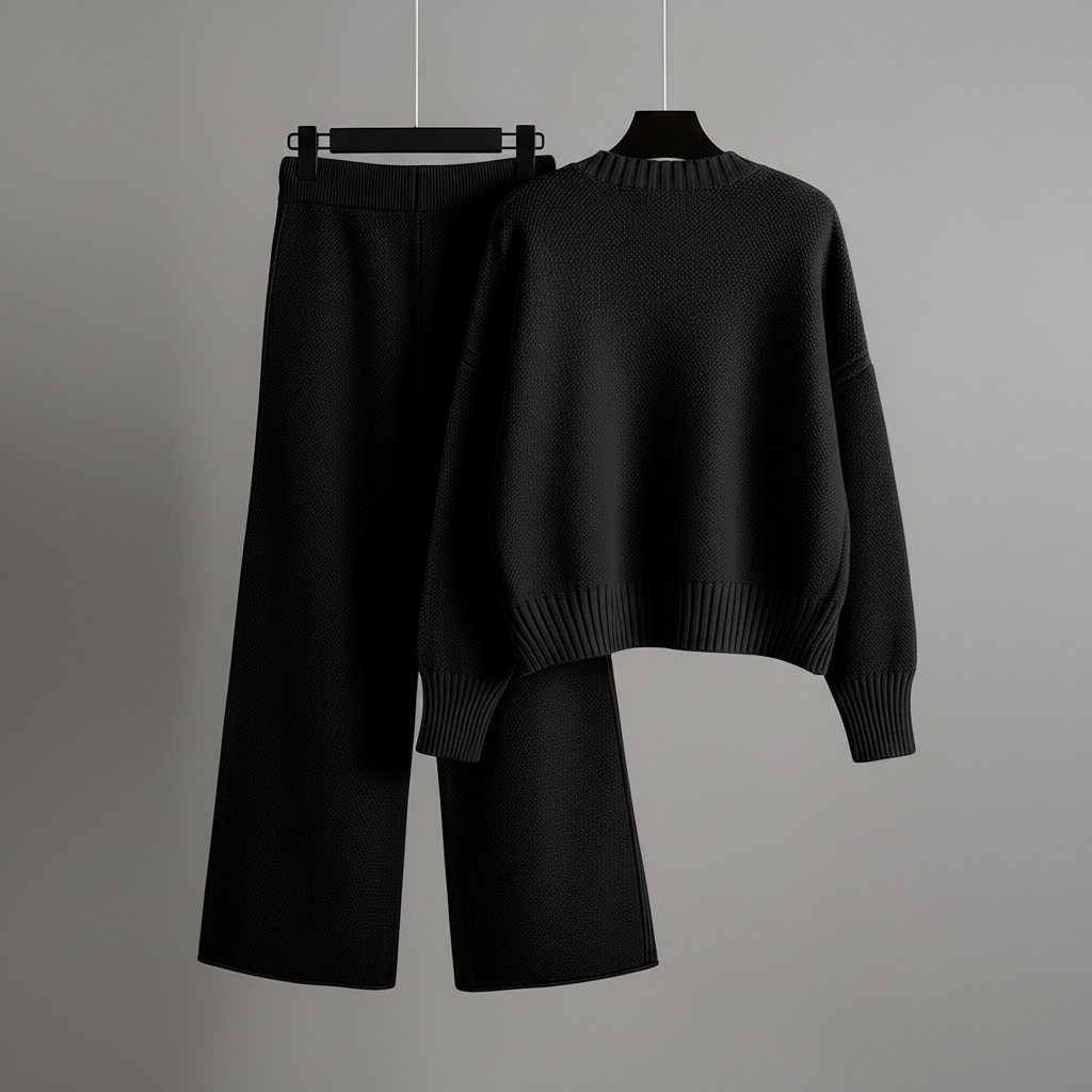 Seed Stitch Knit Sweater Pants Set