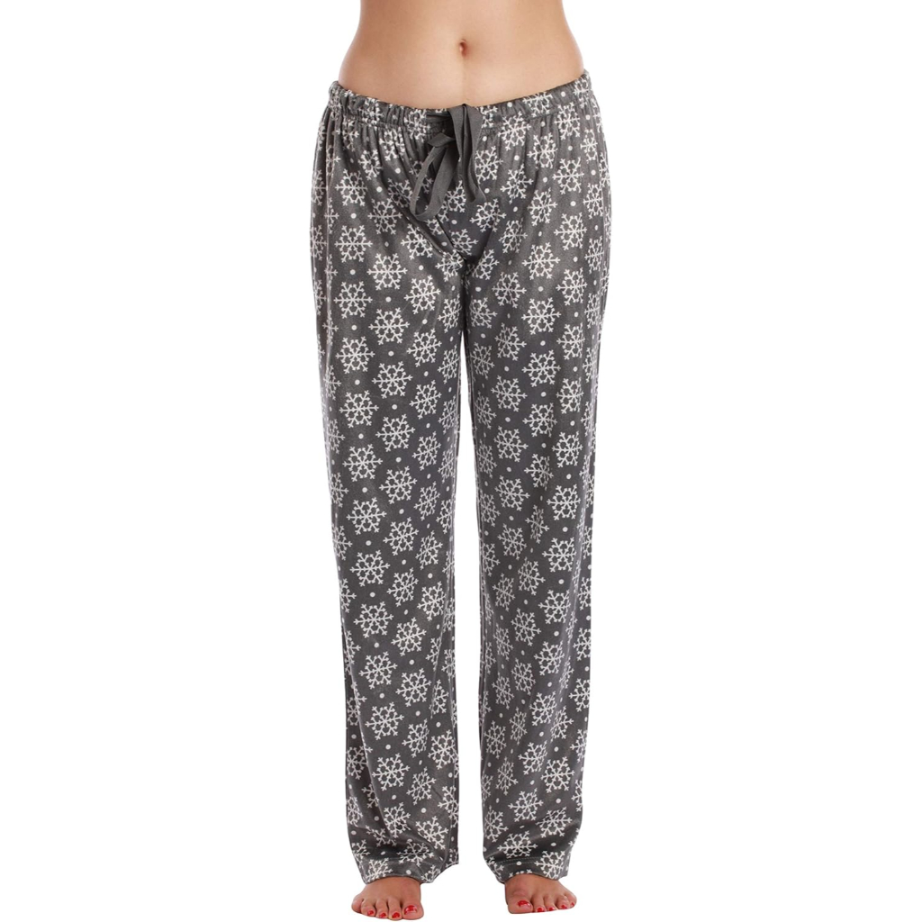 Silky Fleece Plaid Pajama Pants Women