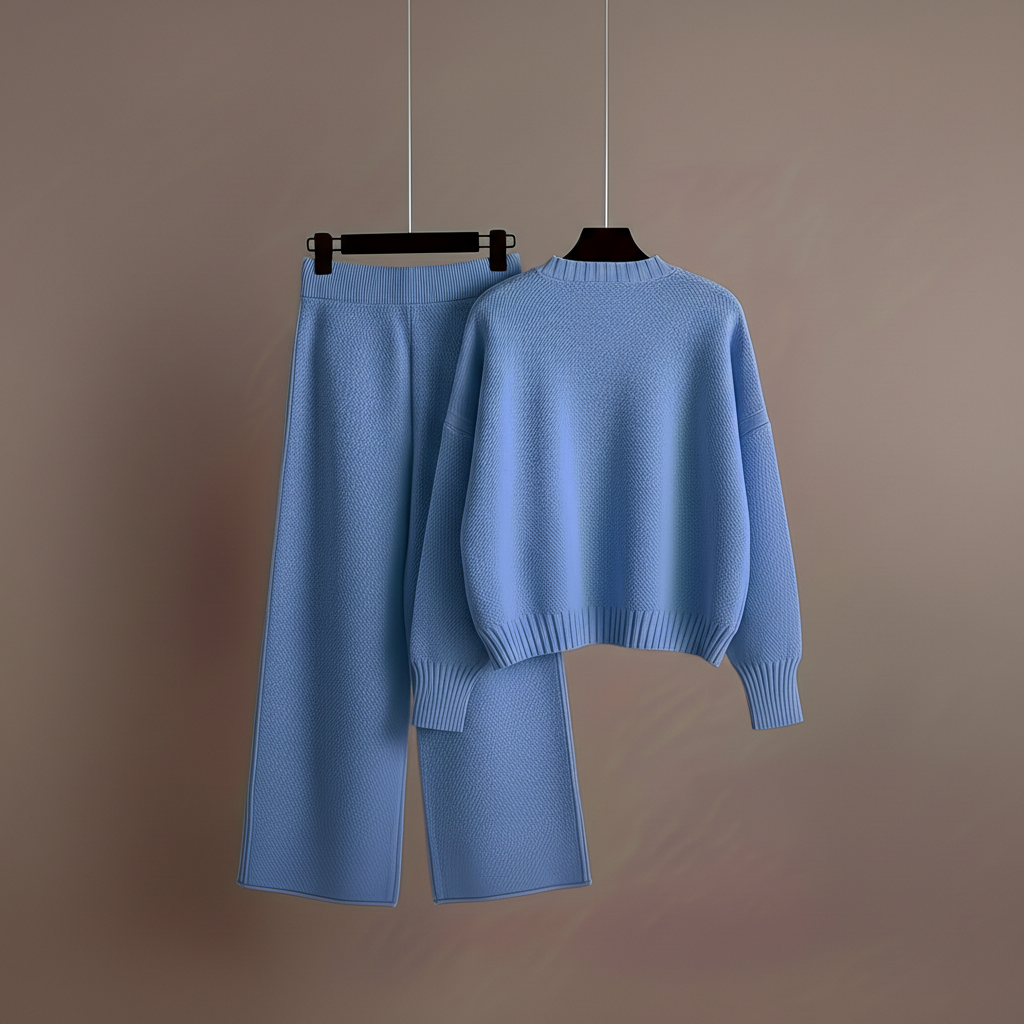 Seed Stitch Knit Sweater Pants Set