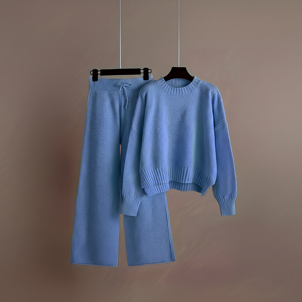 Seed Stitch Knit Sweater Pants Set