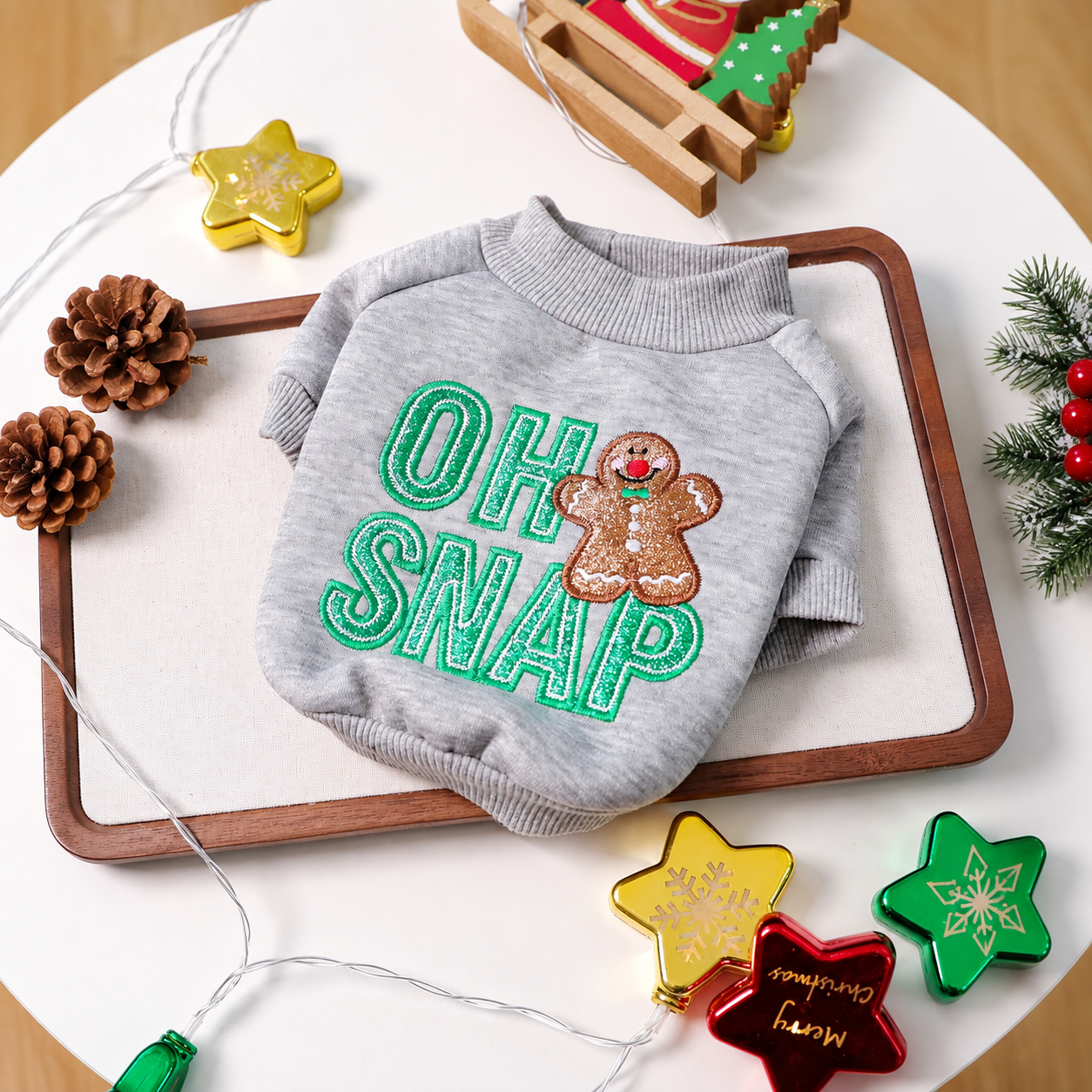 Christmas Reindeer Jingle Bell Pet Sweatshirt for Small Dogs