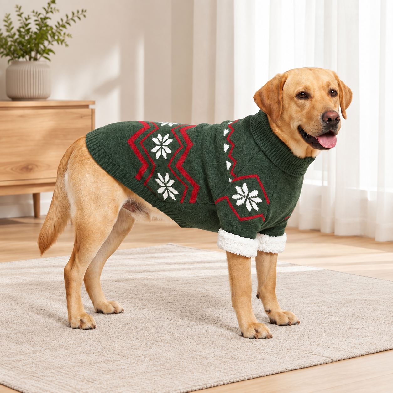 Casual Snowflake High Collar Sweater For Dogs