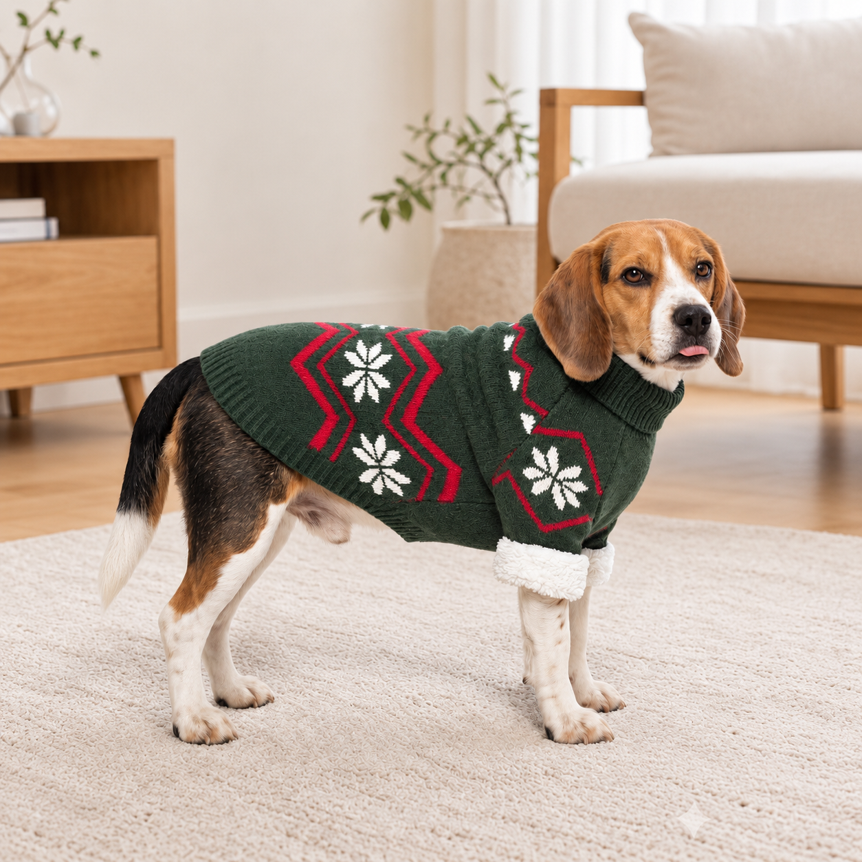 Casual Snowflake High Collar Sweater For Dogs