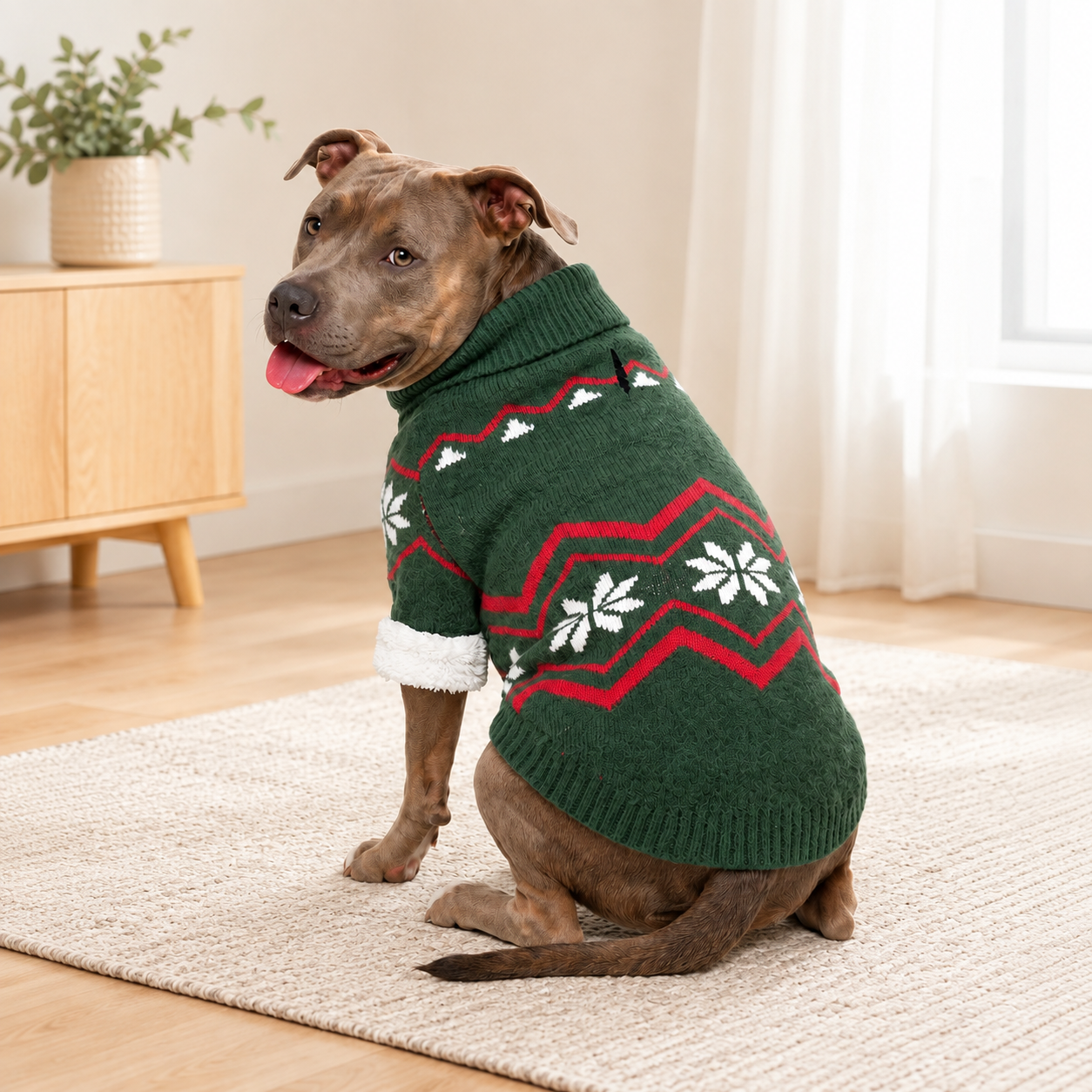 Casual Snowflake High Collar Sweater For Dogs