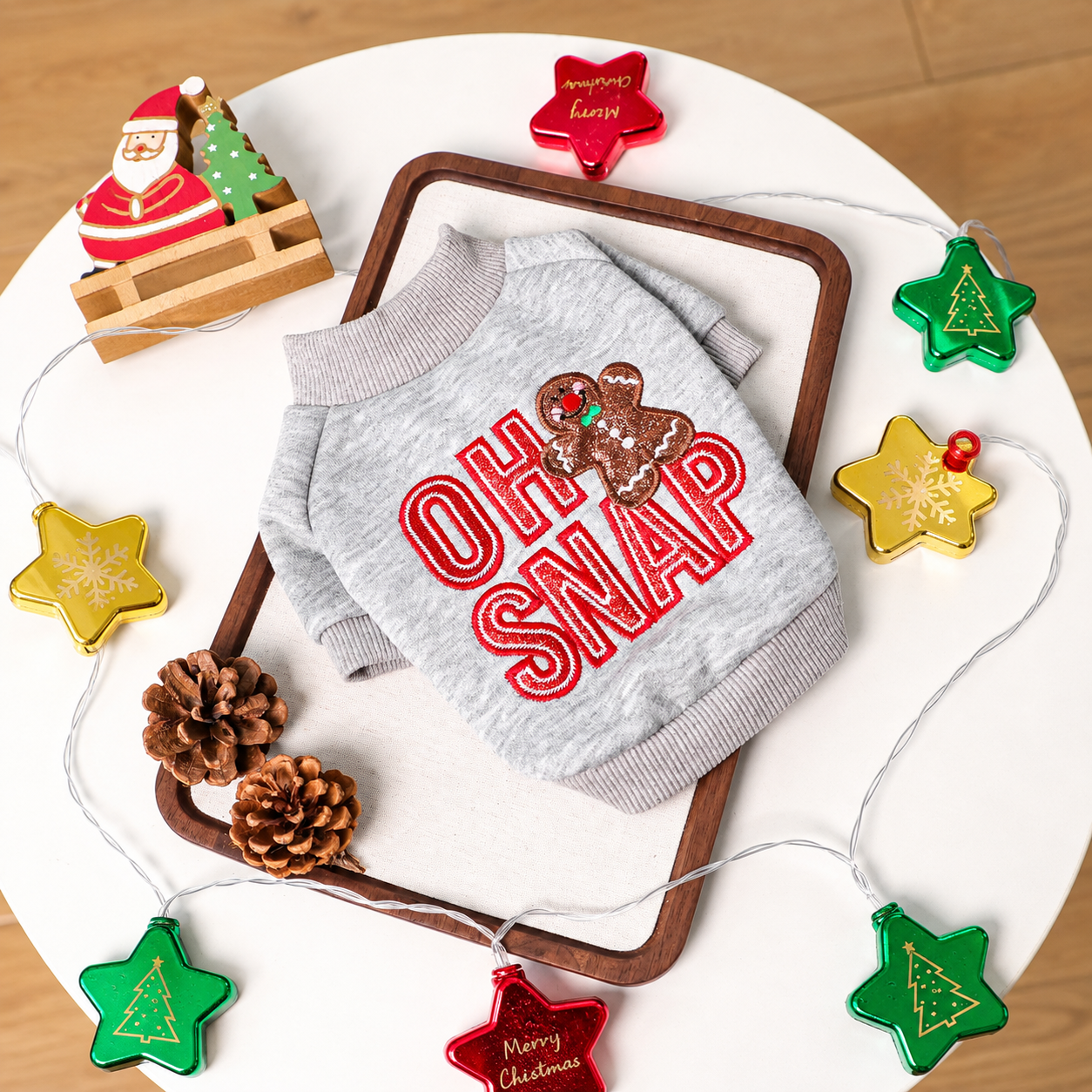 Christmas Reindeer Jingle Bell Pet Sweatshirt for Small Dogs