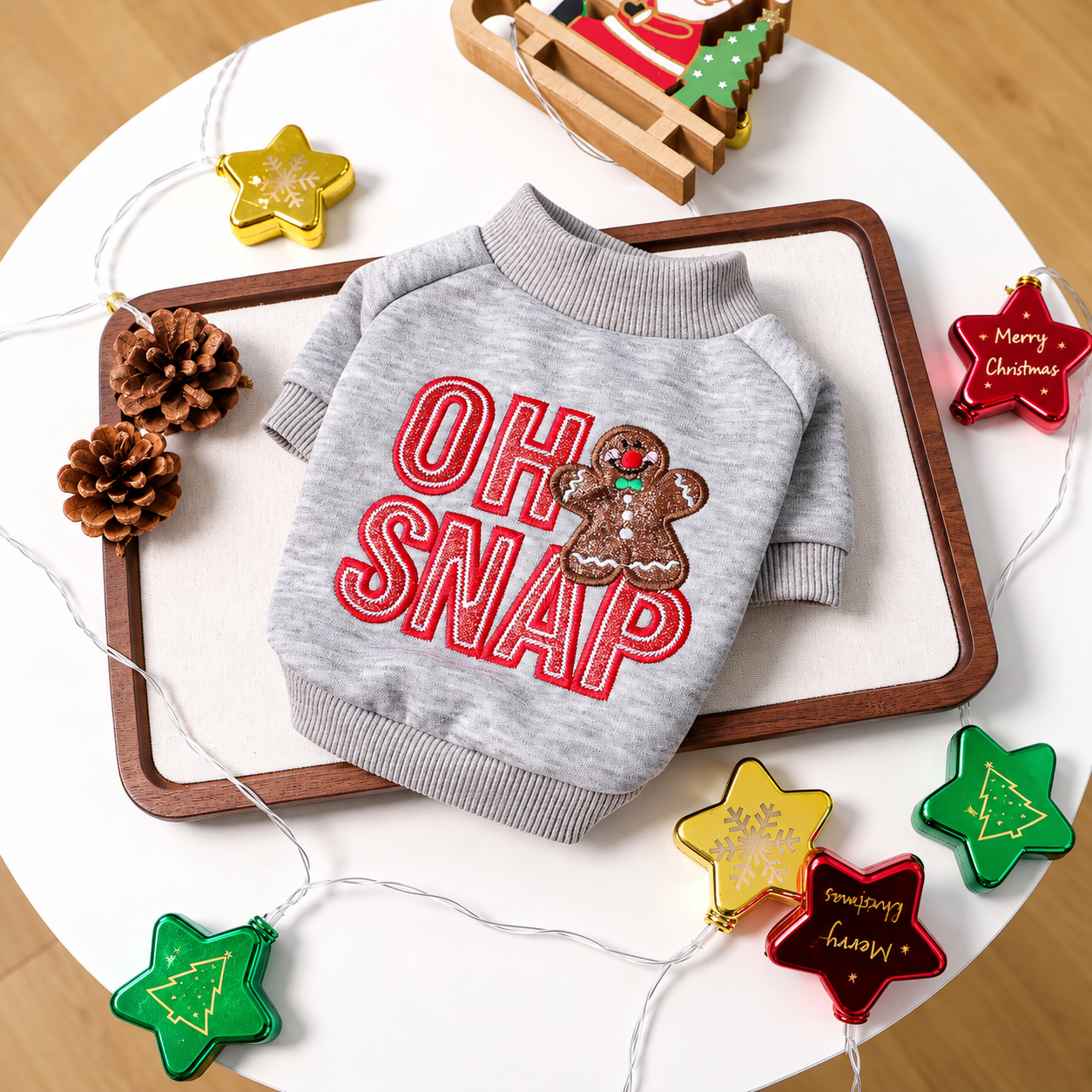 Christmas Reindeer Jingle Bell Pet Sweatshirt for Small Dogs
