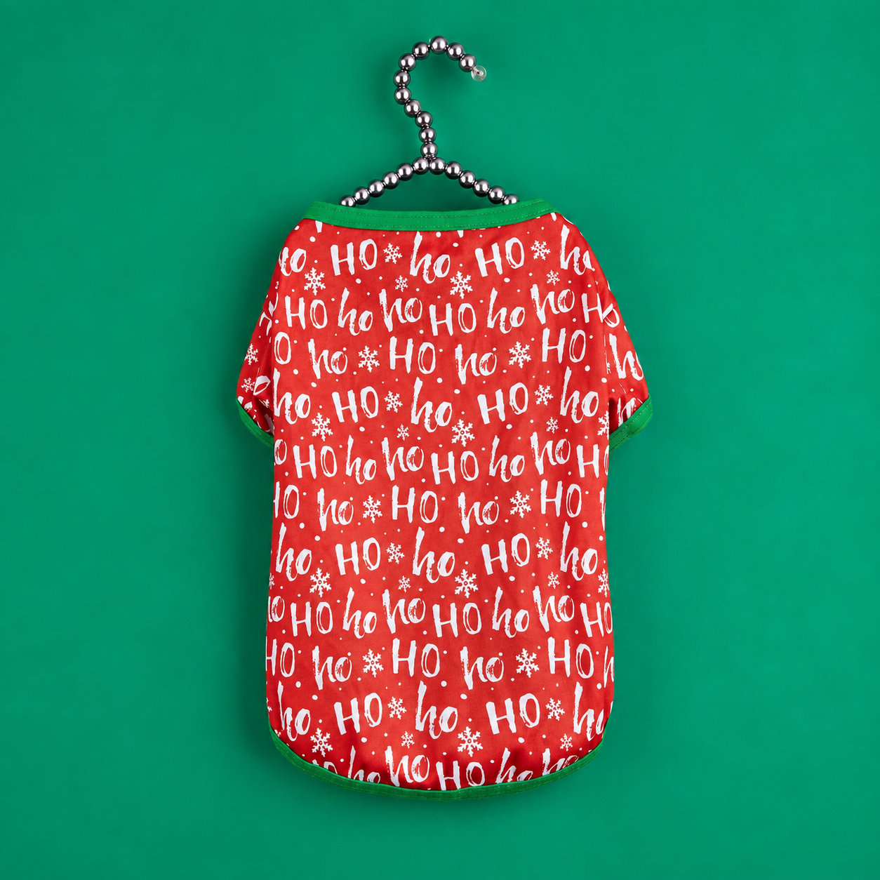Christmas Ho Ho Ho Snowflake Print Pet T Shirt