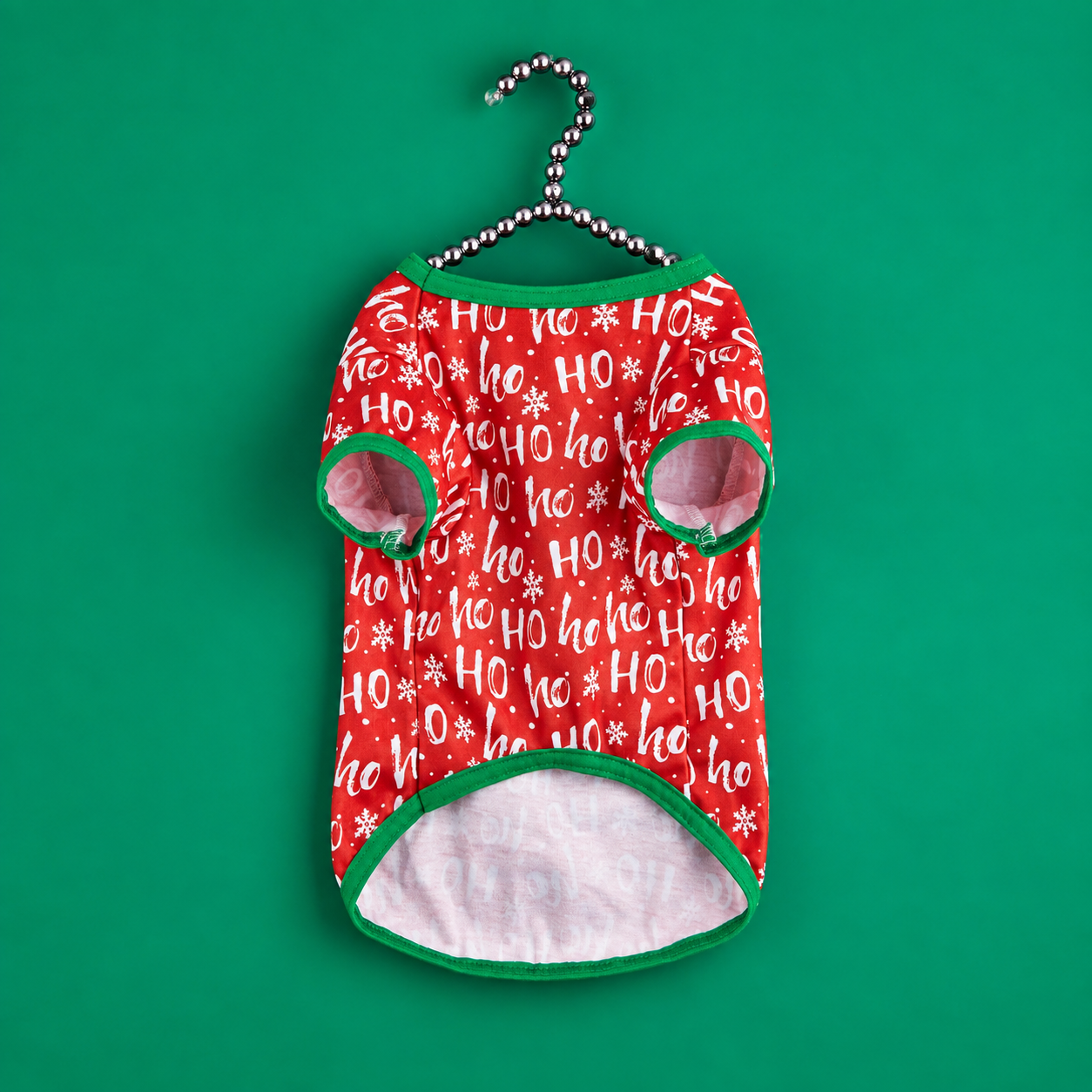 Christmas Ho Ho Ho Snowflake Print Pet T Shirt