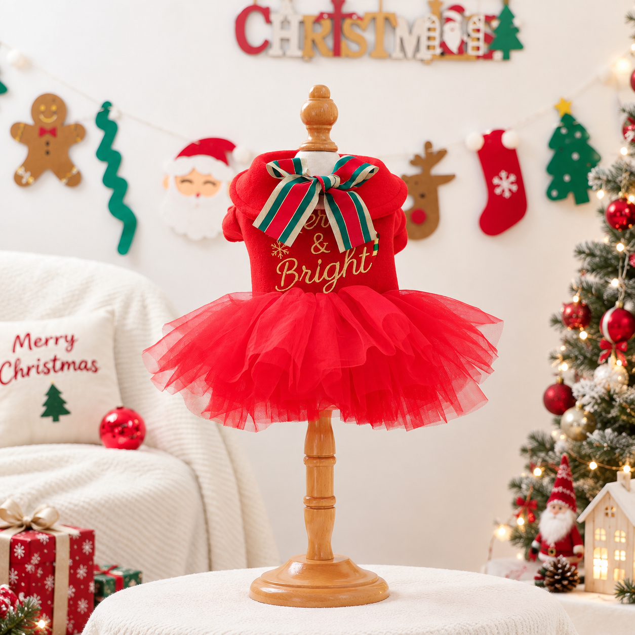 Christmas Pet Dress For Small Dogs And Cats